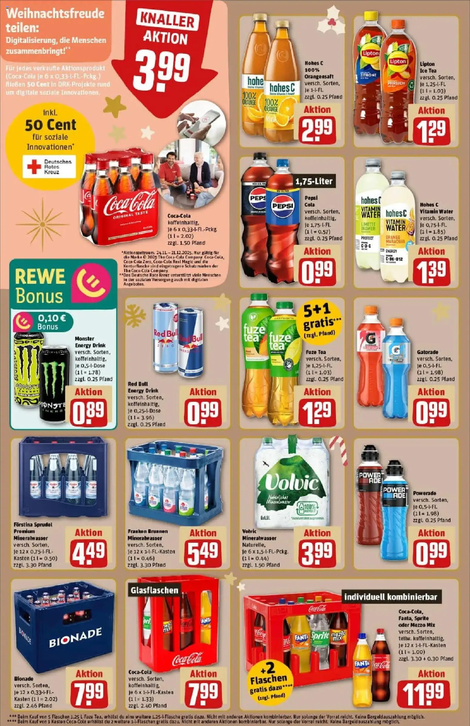Rewe prospekt Oettingen	 – gültig ab 01.12.2025 | Seite: 14 | Produkte: Mineralwasser, Monster, Limette, Oder mezzo mix
