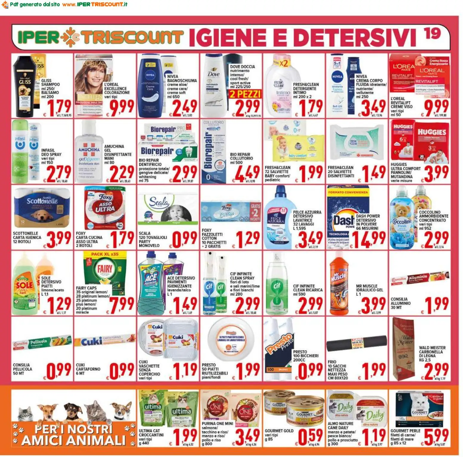 Volantino Ipertriscount del 27.03.2026 | Pagina: 19 | Prodotti: Shampoo, Balsamo, Ammorbidente, Vaschette