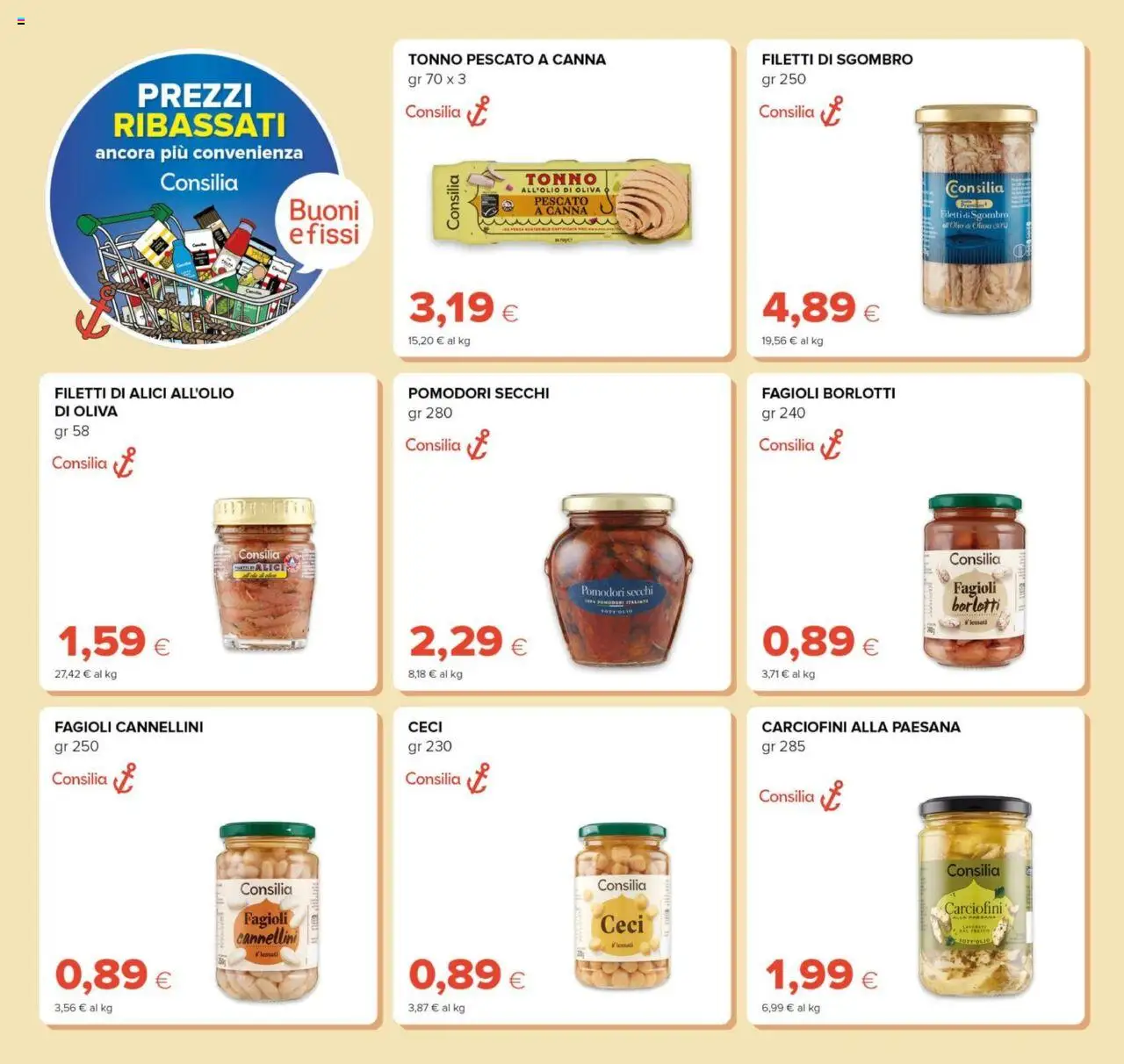 Volantino Tigre del 20.08.2025 | Pagina: 18 | Prodotti: Ceci, Pomodori, Sgombro, Alici