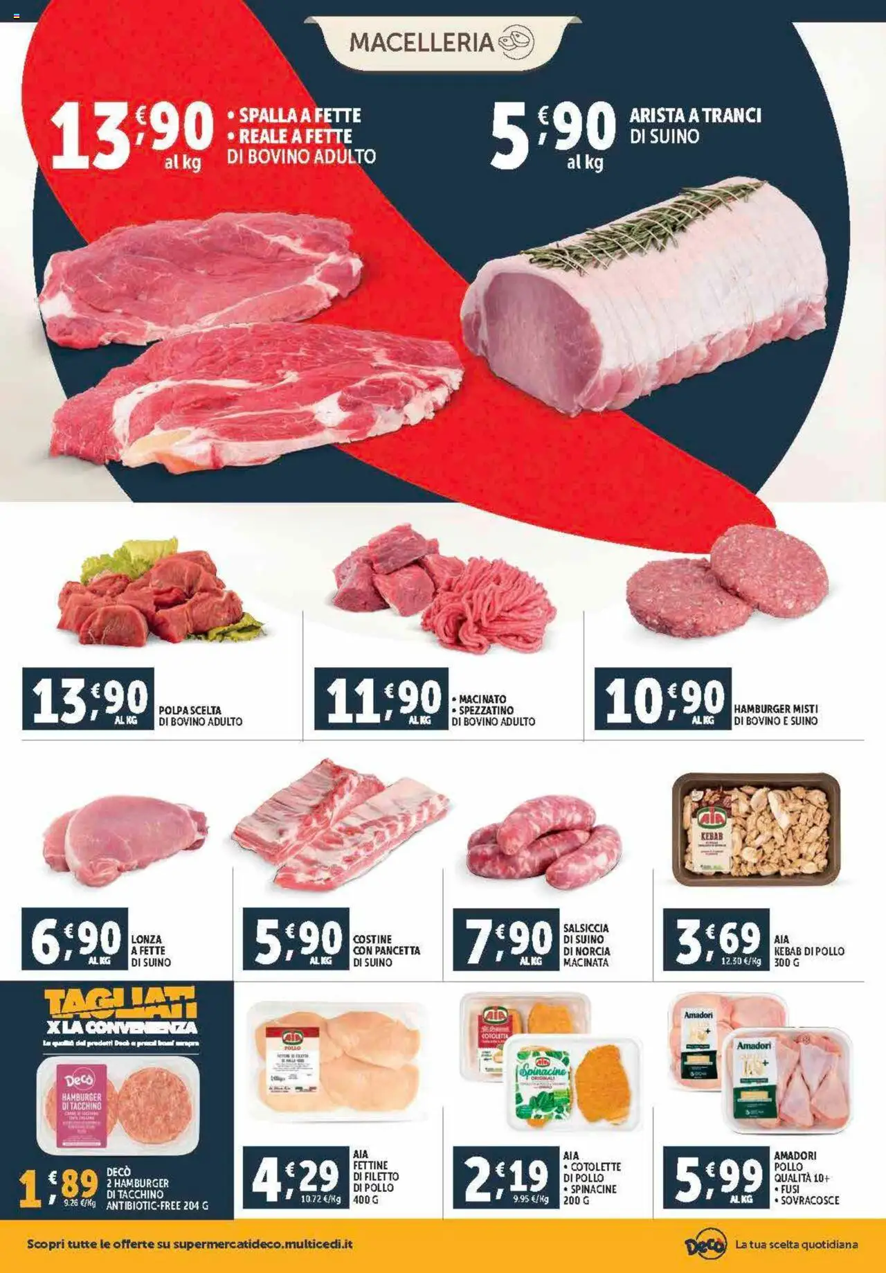 Volantino Decò del 21.08.2025 | Pagina: 4 | Prodotti: Bovino, Pollo, Tacchino, Salsiccia