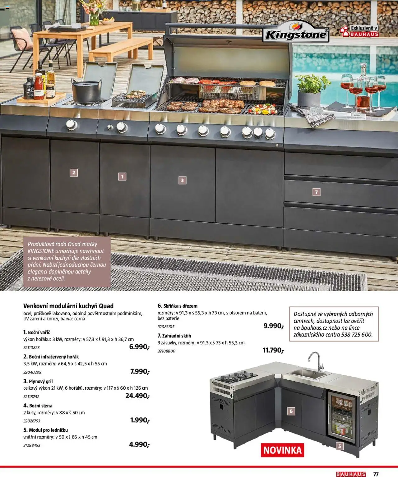 Bauhaus katalog Zahradní nábytek od 01.04.2025 | Strana: 77 | Produkty: Gril, Vařič, Baterie, Skříň