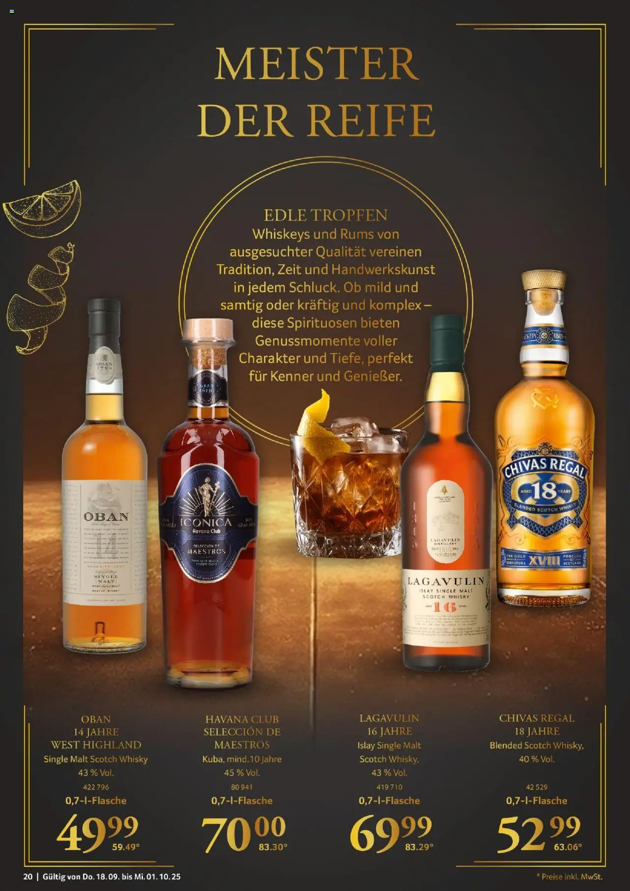 Selgros Für Genießer  – gültig ab 18.09.2025 | Seite: 20 | Produkte: Havana club, Whisky, Regal