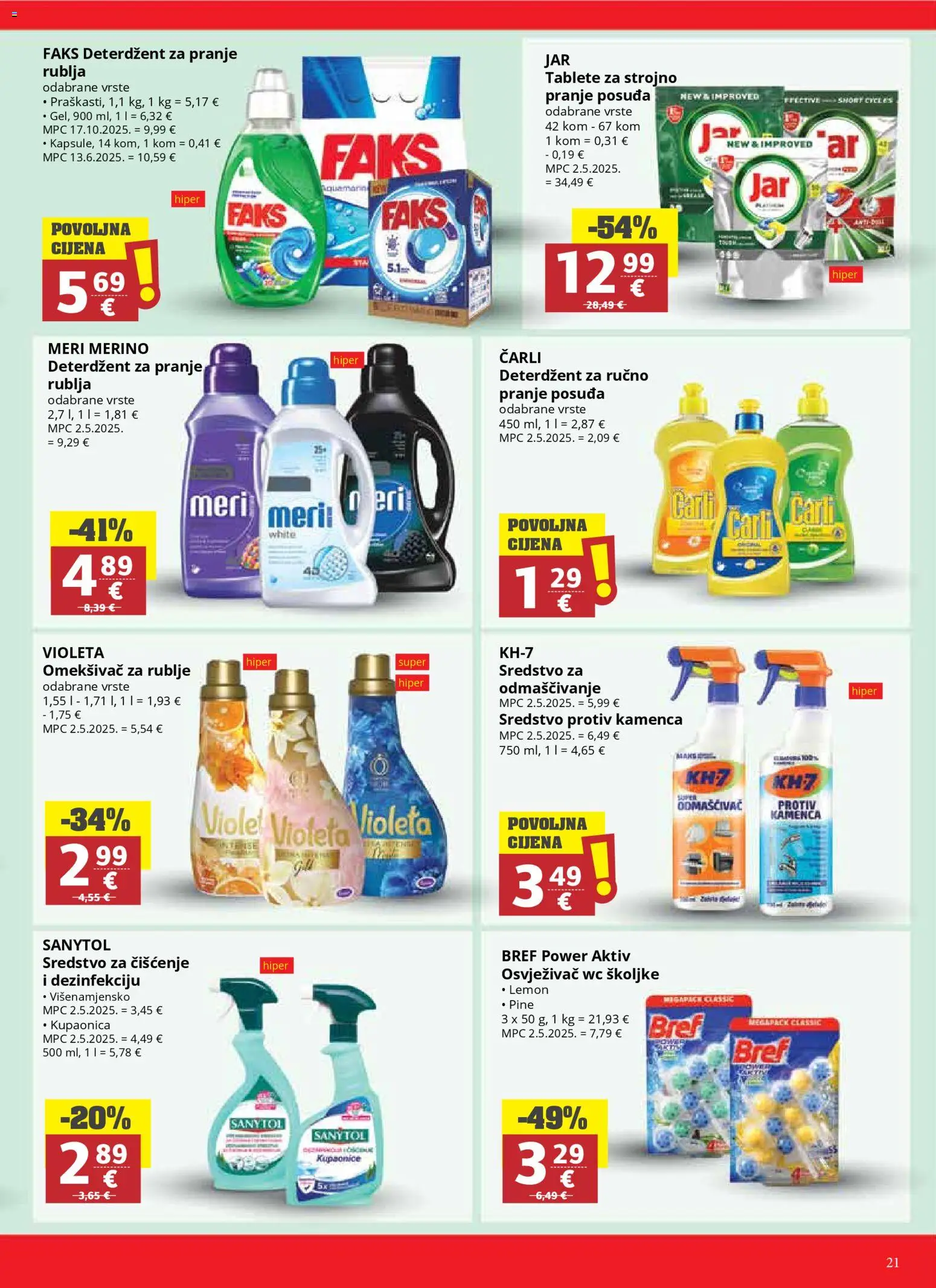 Ribola katalog | vrijedi od 08.04.2026 | Stranica: 21 | Proizvodi: Faks, Deterdžent za pranje rublja, Deterdžent, Osvježivač wc školjke