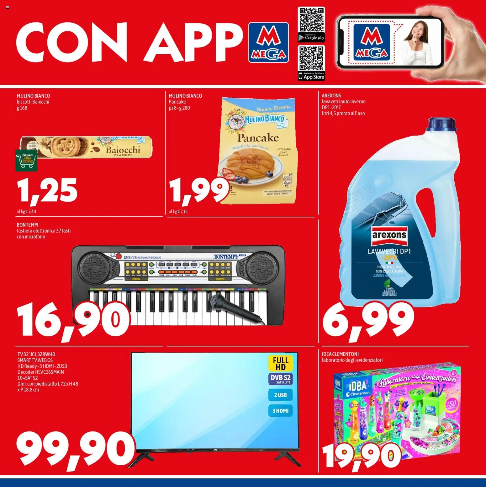 Volantino Mega del 27.11.2025 | Pagina: 7 | Prodotti: Biscotti, Decoder, Latte, Microfono