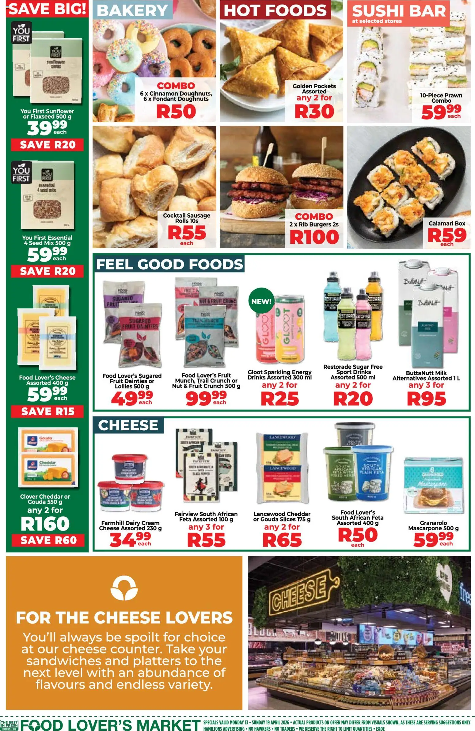 New Food Lover's Market catalogue – valid from 13.04.2026 | Page: 2 | Products: Bakery, Box, Burgers, Sausage