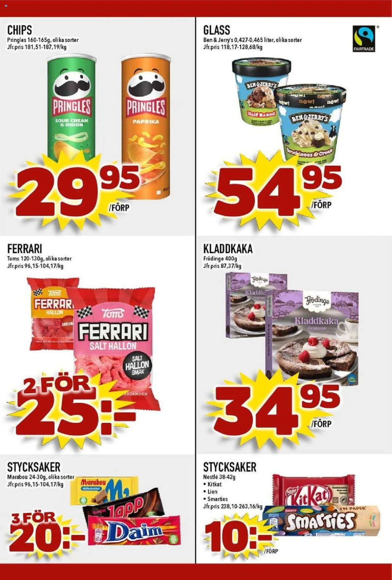 Matdax reklamblad aktuell från 16.02.2026 | Sida: 22 | Produkter: Pringles, Salt, Chips, Hallon