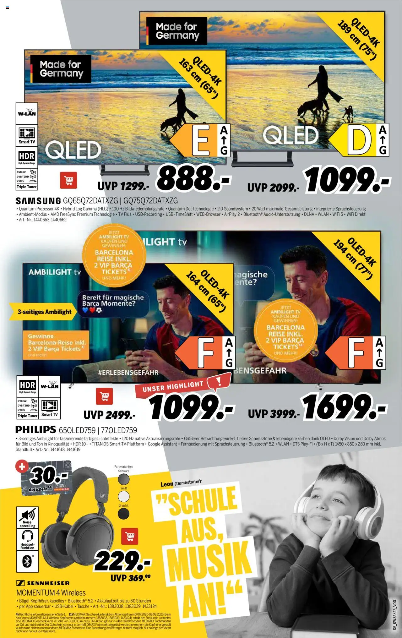 Medimax Prospekt 	 - gültig ab dem 02.08.2025 | Seite: 5 | Produkte: Tasche, Smart TV, Ente, TV
