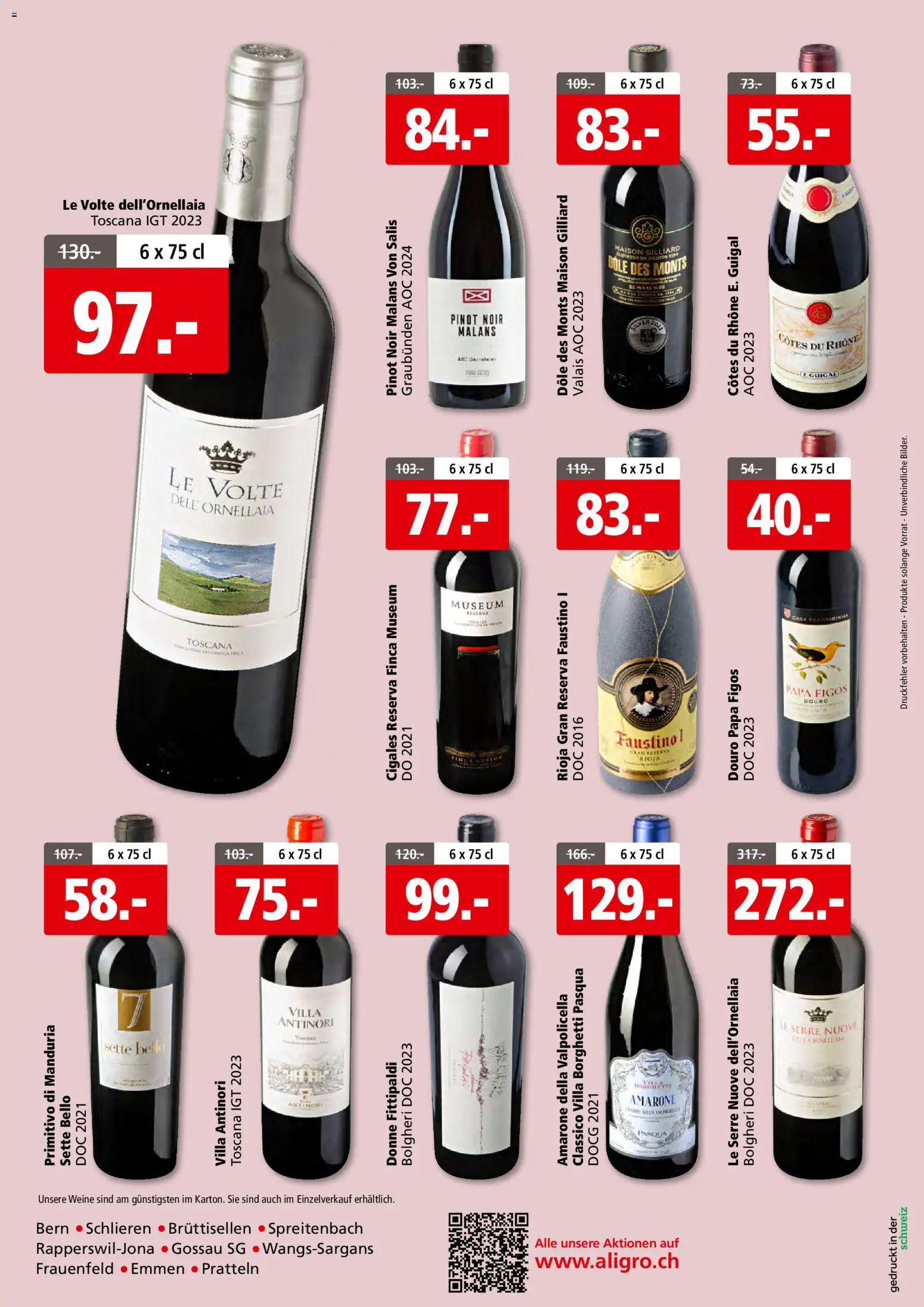 Aligro actionen 2000 Schlieren, Gossau SG, Frauenfeld, Rapperswil-Jona, Sargans, Bern, Brüttisellen, Pratteln, Emmen, Spreitenbach – gültig ab 23.03.2026 | Seite: 16