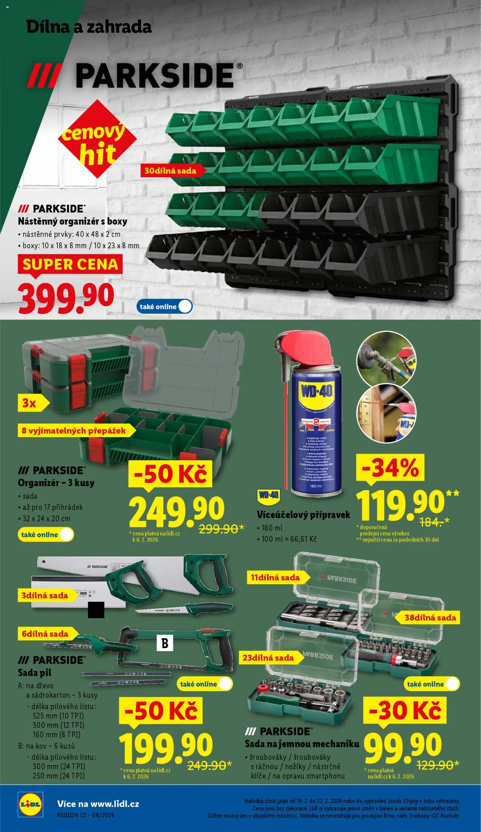 Lidl leták od 19.02.2026 | Strana: 36 | Produkty: Organizér, Parkside, Zahrada, WD-40