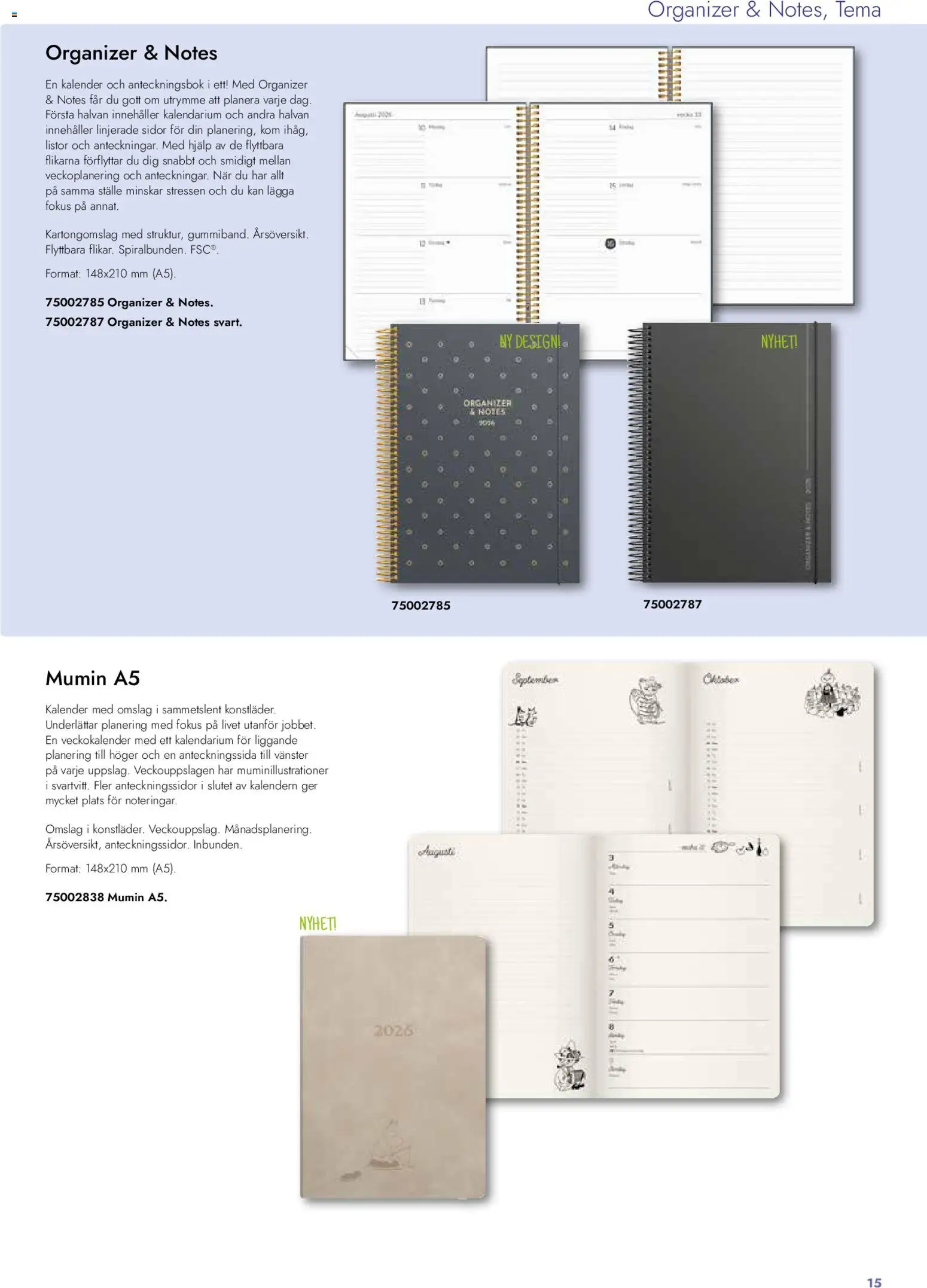 Lyreco reklamblad aktuell från 26.01.2026 | Sida: 15 | Produkter: Anteckningsbok, Kalender