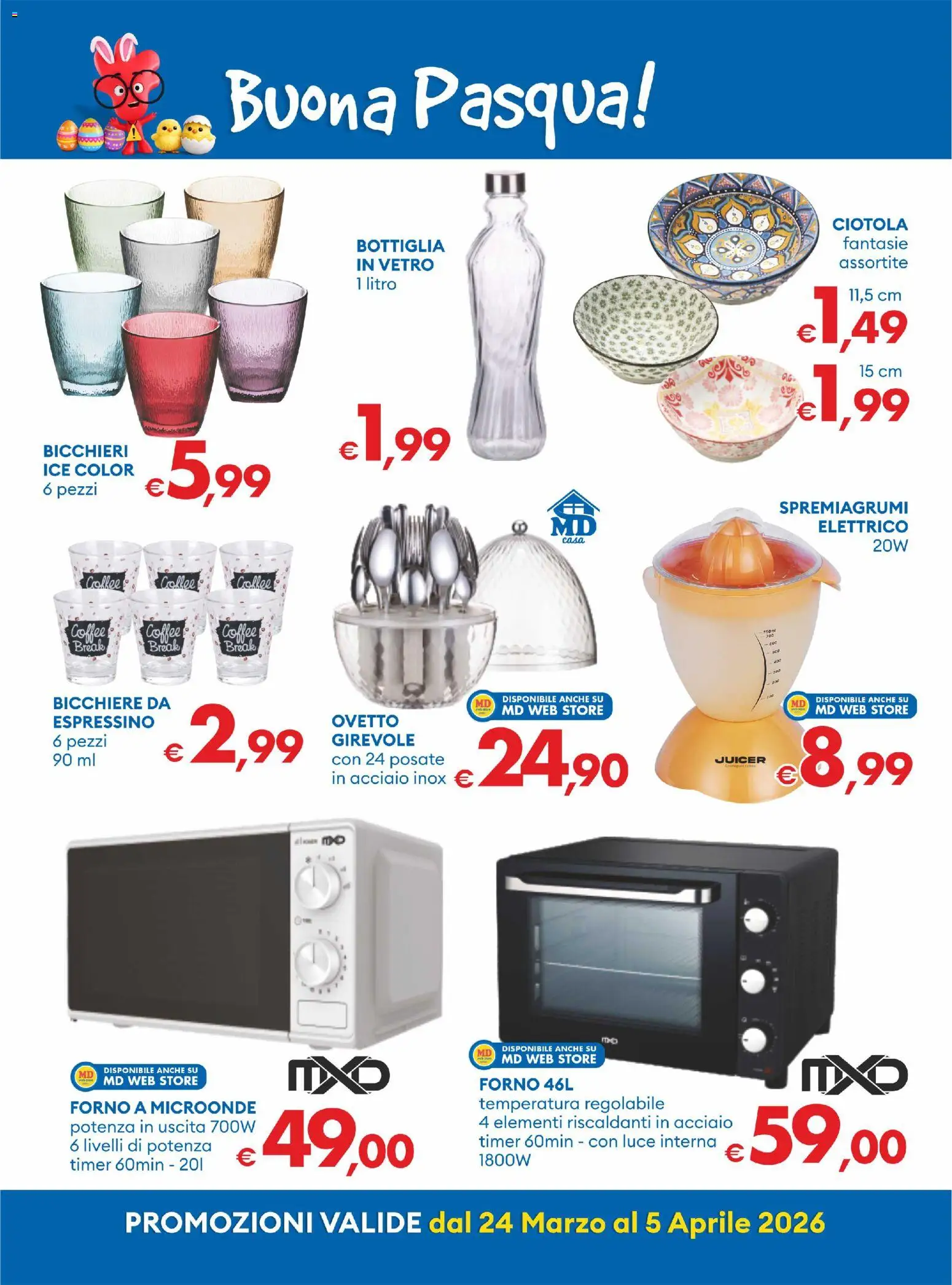 Volantino MD Discount del 24.03.2026 | Pagina: 17 | Prodotti: Posate, Microonde, Forno a microonde, Forno
