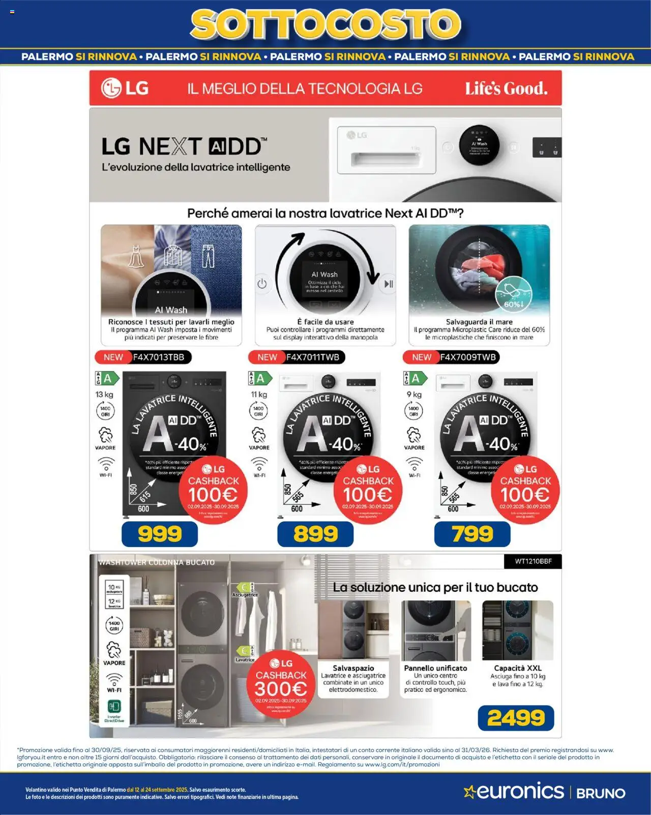 Volantino Euronics del 12.09.2025 | Pagina: 40 | Prodotti: Lavatrice, Asciugatrice