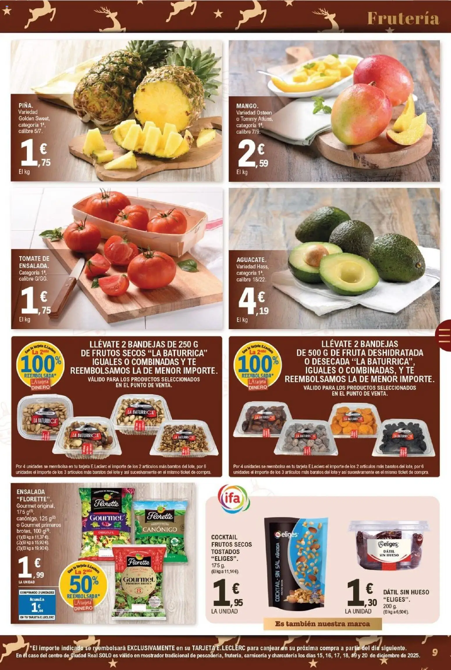 E.Leclerc folleto │ válido desde el 15.12.2025 | Página: 9 | Productos: Frutos secos, Té, Ensalada, Ρούτερ