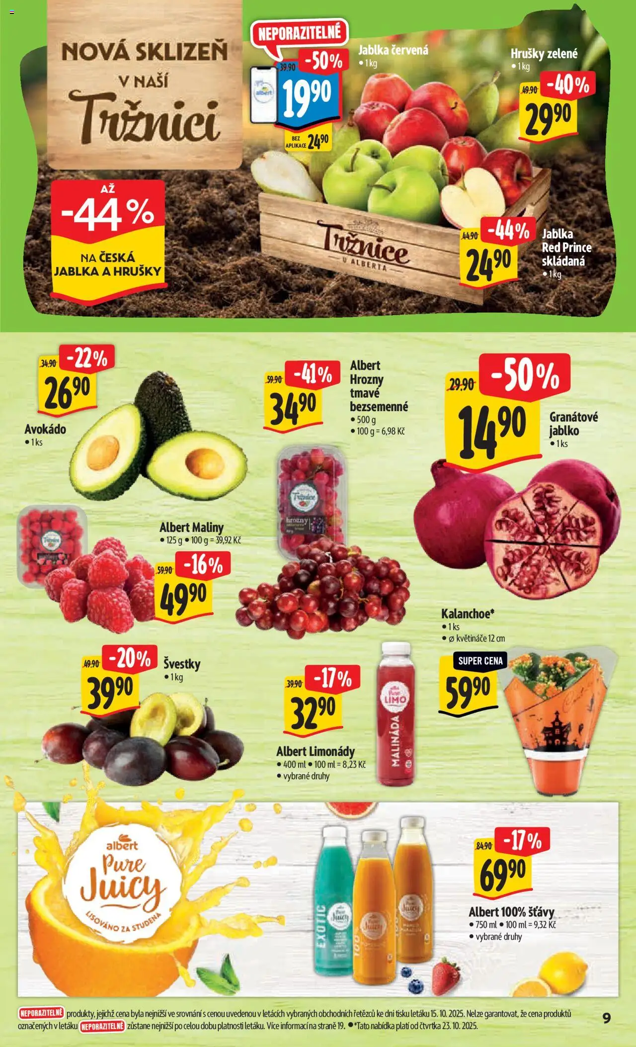Albert leták - Hypermarket od 22.10.2025 | Strana: 16 | Produkty: Květináče, Hrušky, Maliny, Avokádo