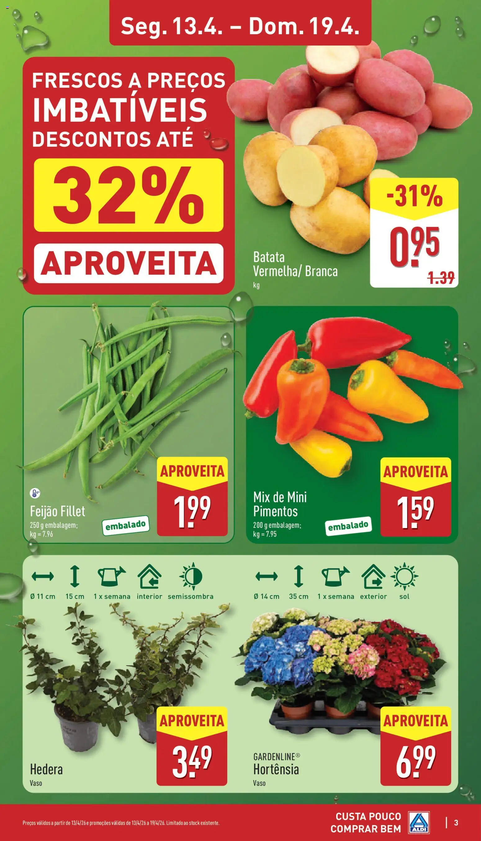 Aldi folheto │ válido de 13.04.2026 | Página: 3 | Produtos: Batata, Vaso