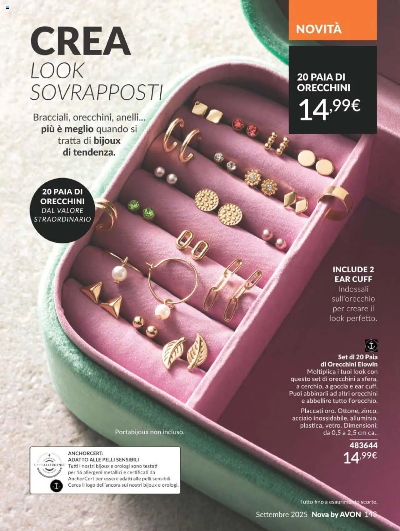 Volantino Avon del 01.09.2025 | Pagina: 143 | Prodotti: Orecchini