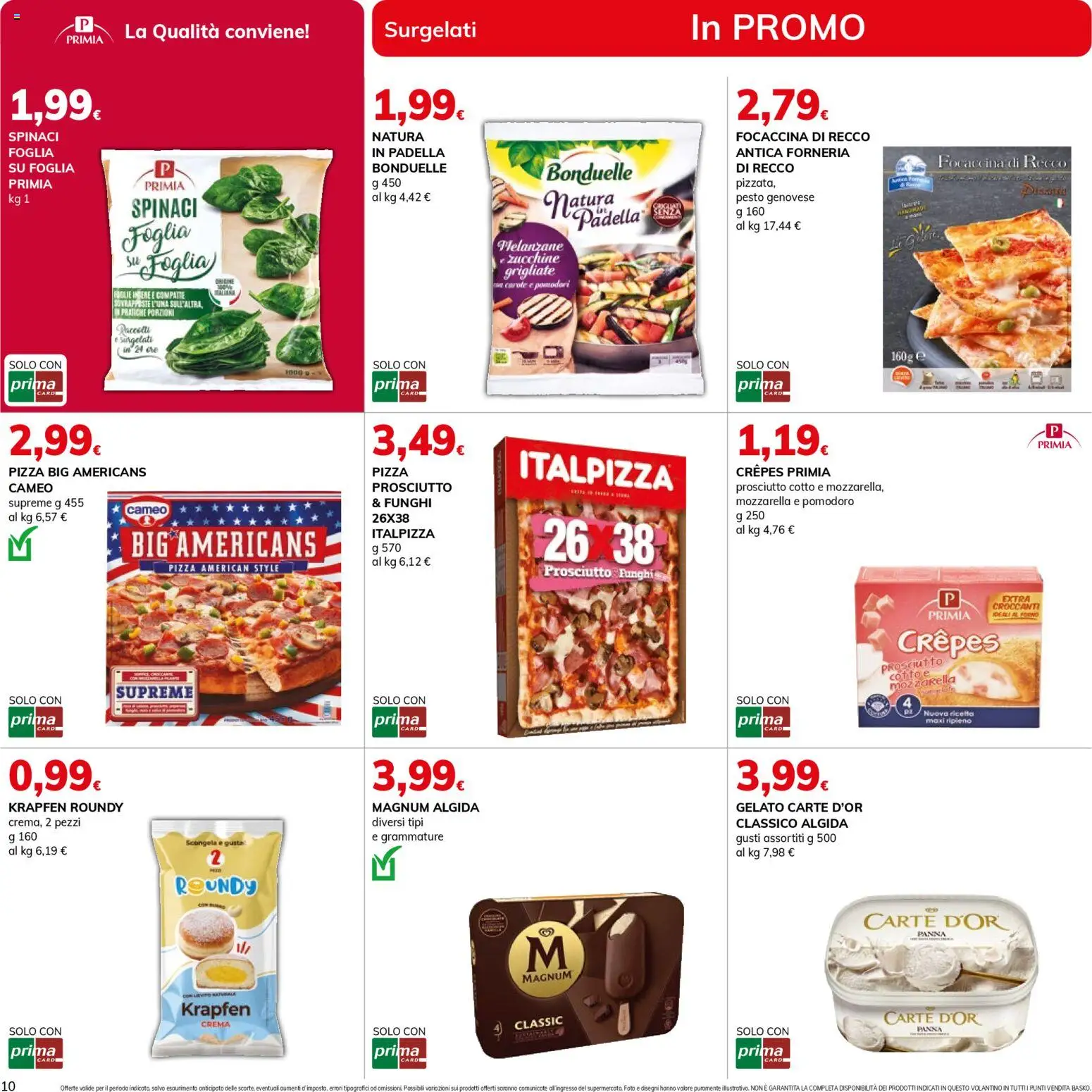 Volantino Basko del 03.01.2026 | Pagina: 10 | Prodotti: Prosciutto Cotto, Panna, Pomodori, Funghi