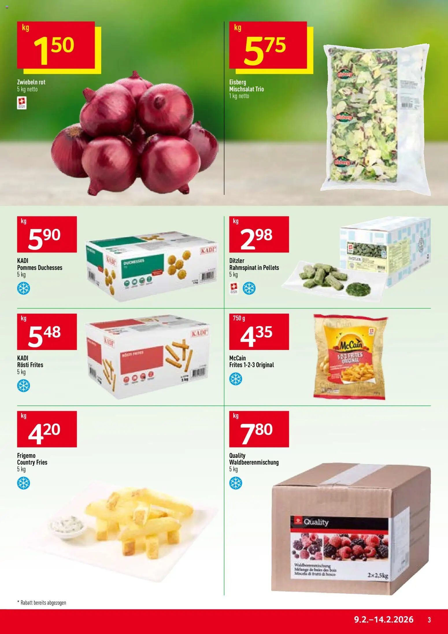 Prodega Aktionen – gültig ab 09.02.2026 | Seite: 3 | Produkte: Zwiebeln