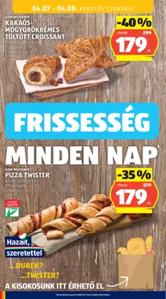 PIZZA TWISTER, frissen sütött pékáru, 100 g/darab - amely érvényes a következő dátumtól: 02.04.2026 | Oldal: 36