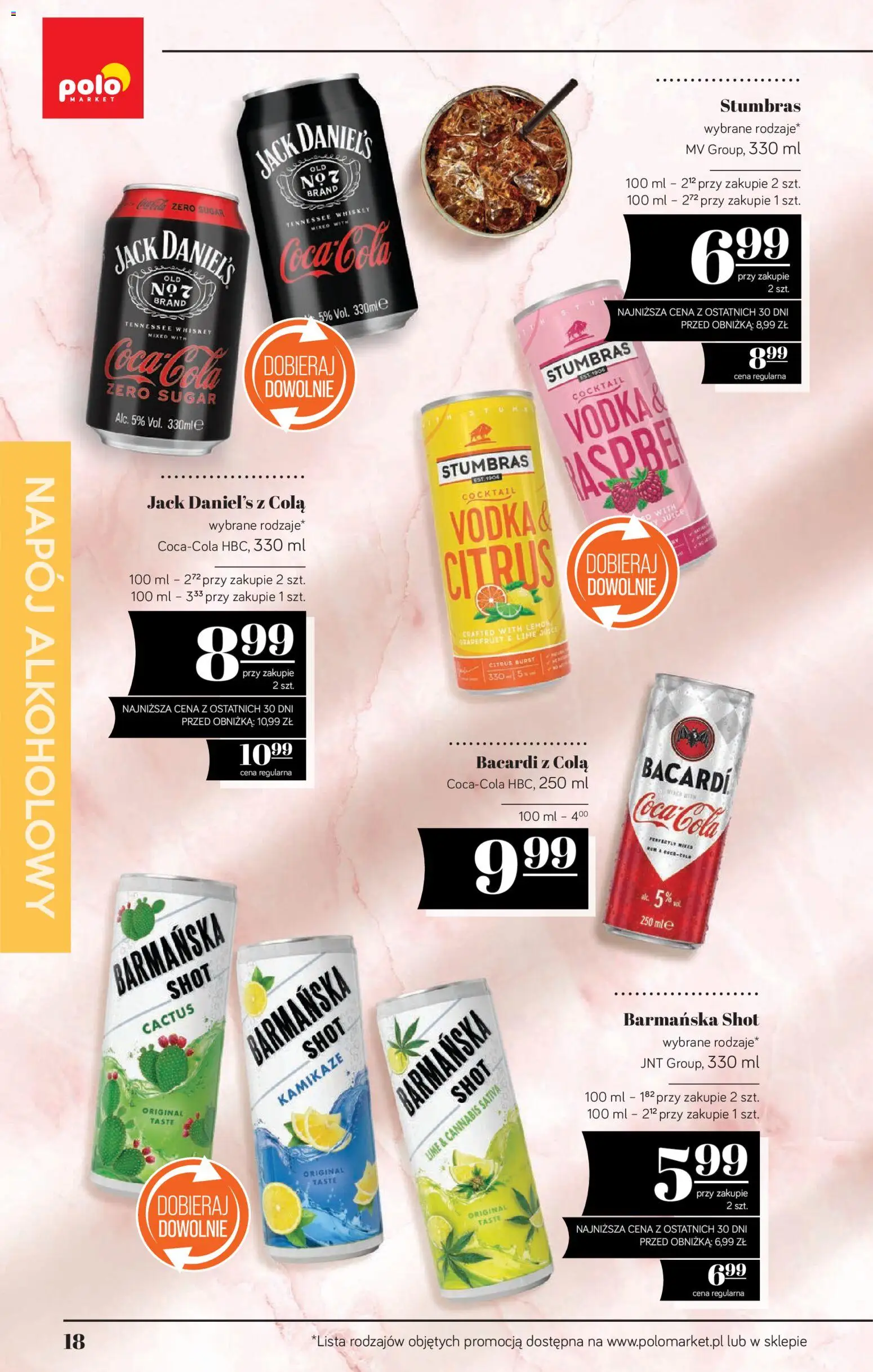 POLOmarket katalog - Alkoholi od 23.04.2026 | Strona: 18 | Produkty: Coca cola, Jack Daniel's, Vodka