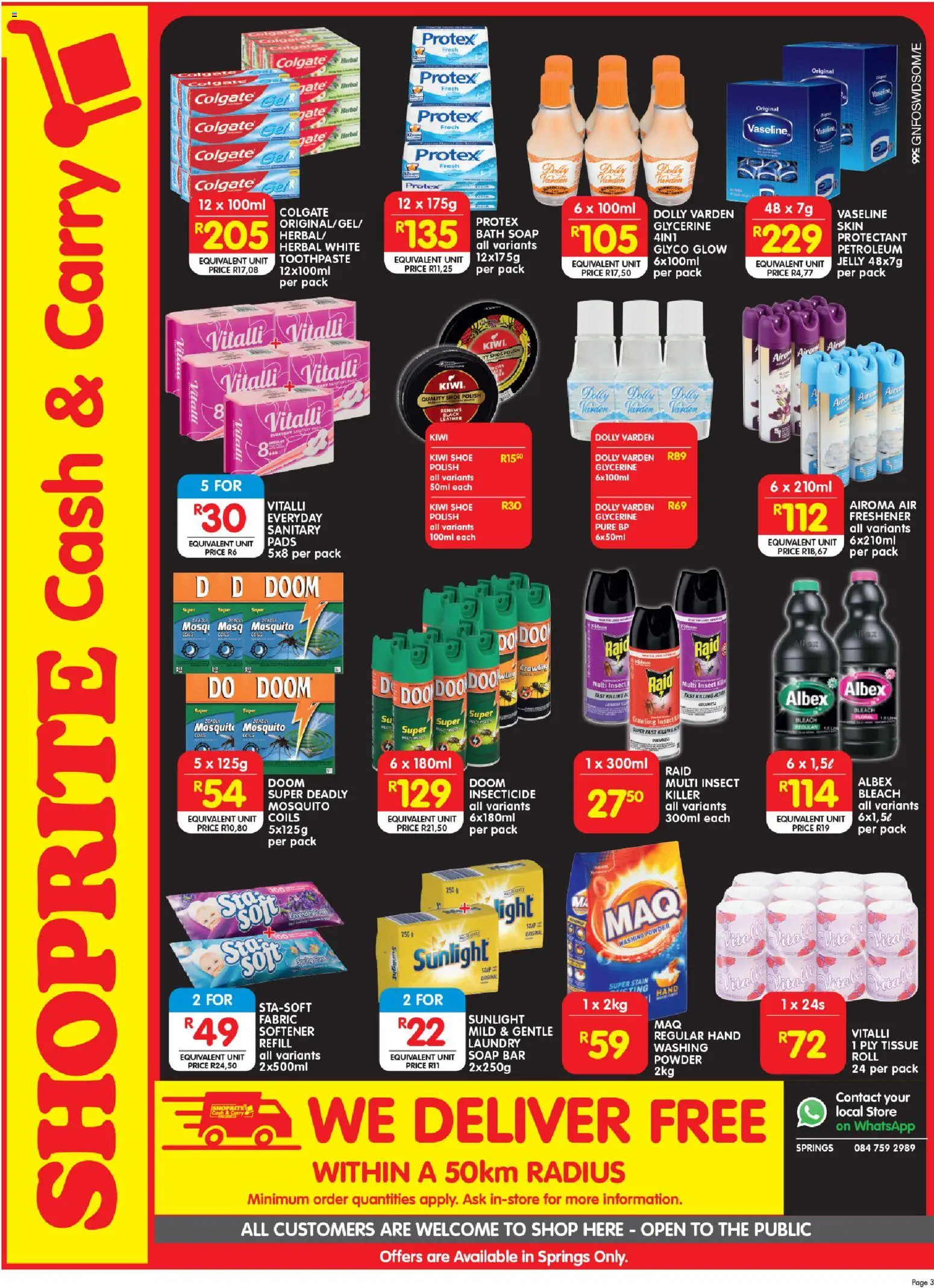 New Shoprite catalogue – valid from 19.01.2026 | Page: 3 | Products: Pads, Gate, Kiwi, Soap
