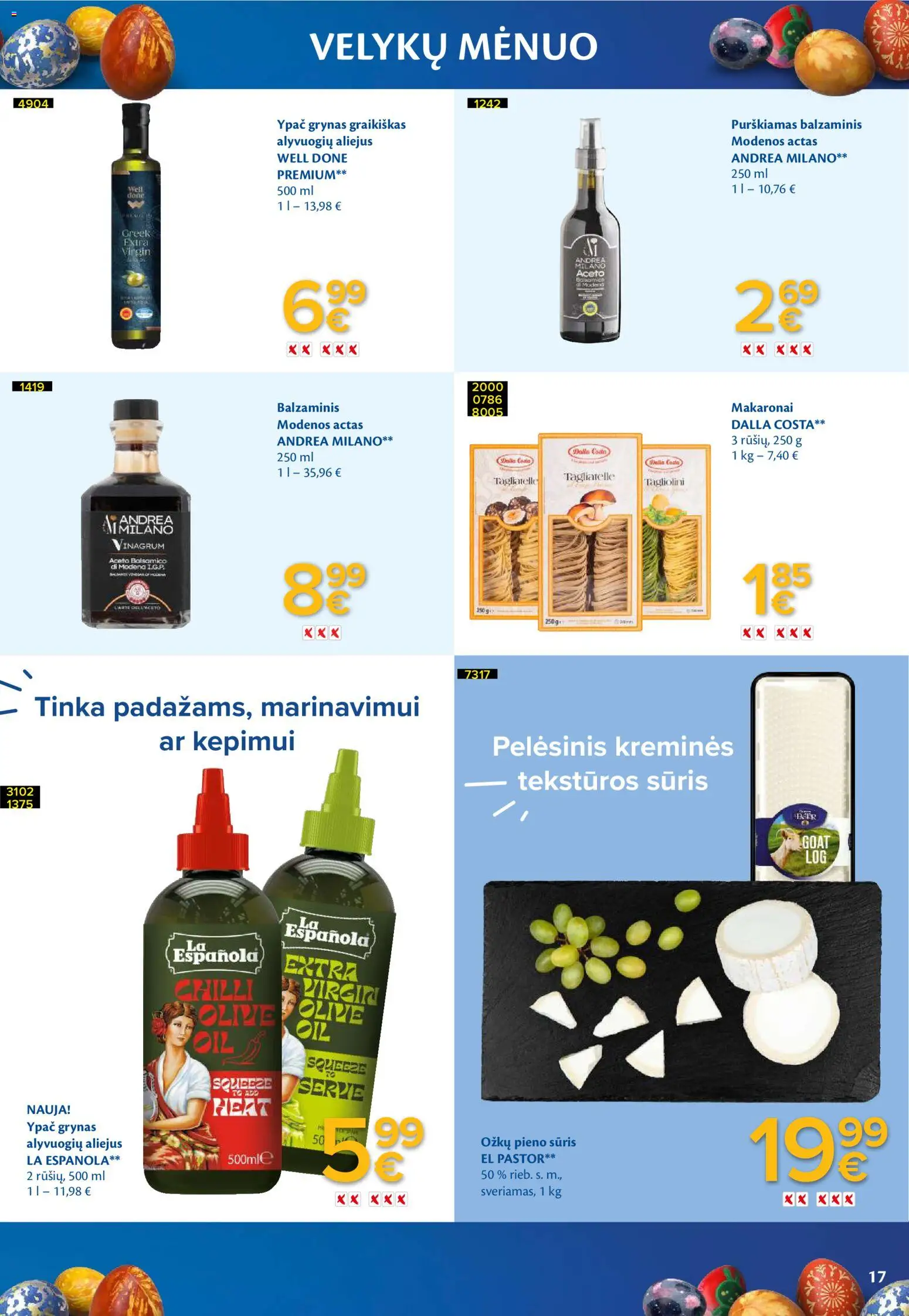 MAXIMA akcijos nuo 03.03.2026 | Puslapis: 17 | Prekių: Sūris, Aliejus, Alyvuogių aliejus, Makaronai