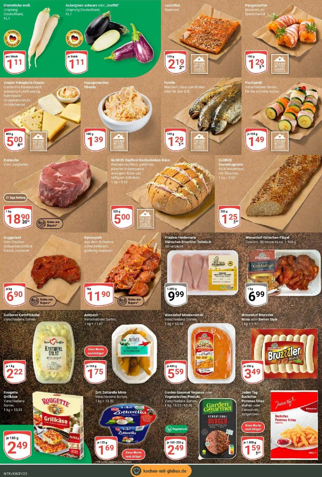 Globus prospekt Neutraubling	 - gültig ab dem 28.07.2025 | Seite: 14 | Produkte: Hahnchen, Käse, Entrecote, Backofen