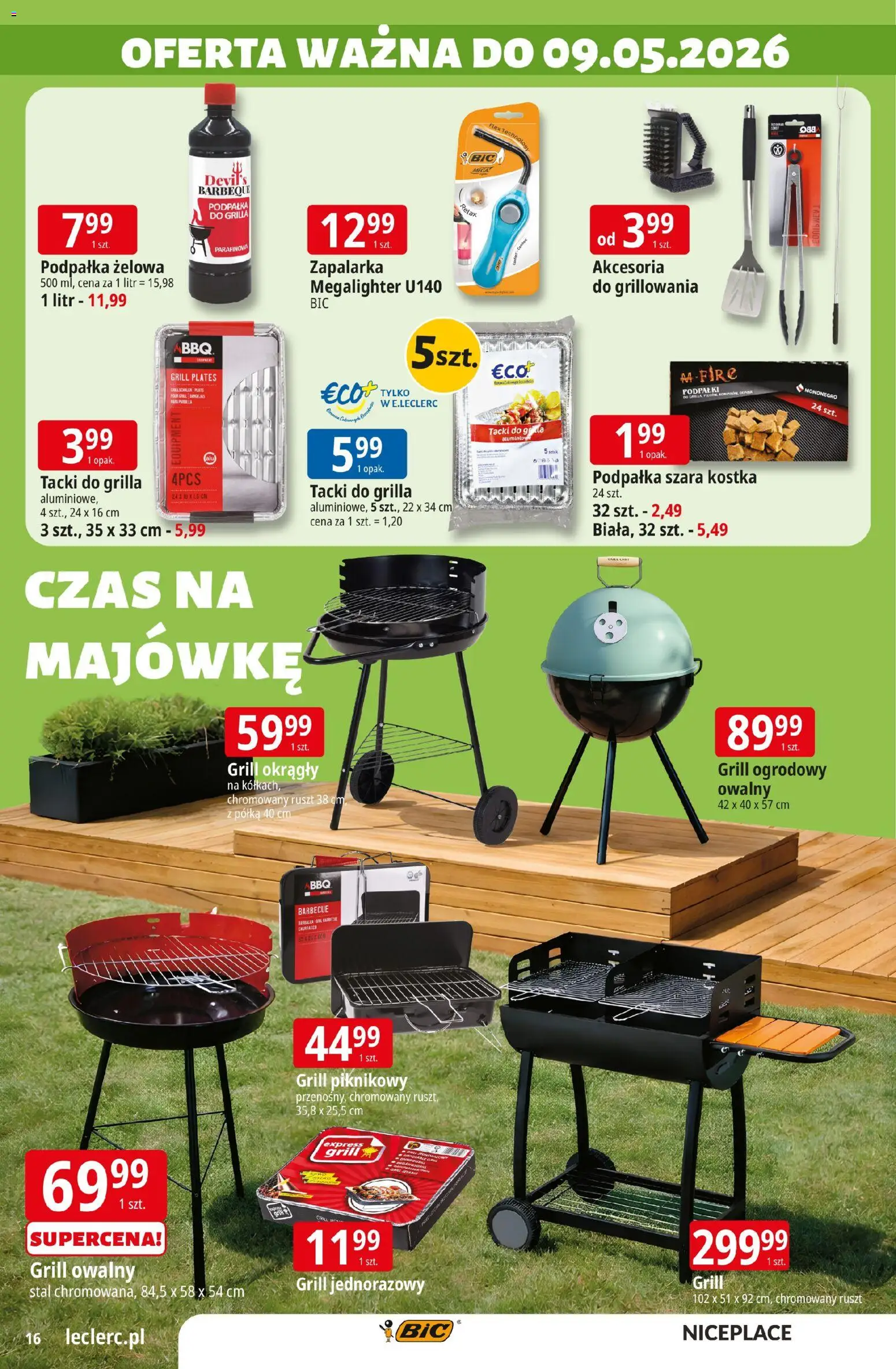 E.Leclerc gazetka - Elbląg od 21.04.2026 | Strona: 16 | Produkty: Grill, Ruszt, Półka, Grill jednorazowy