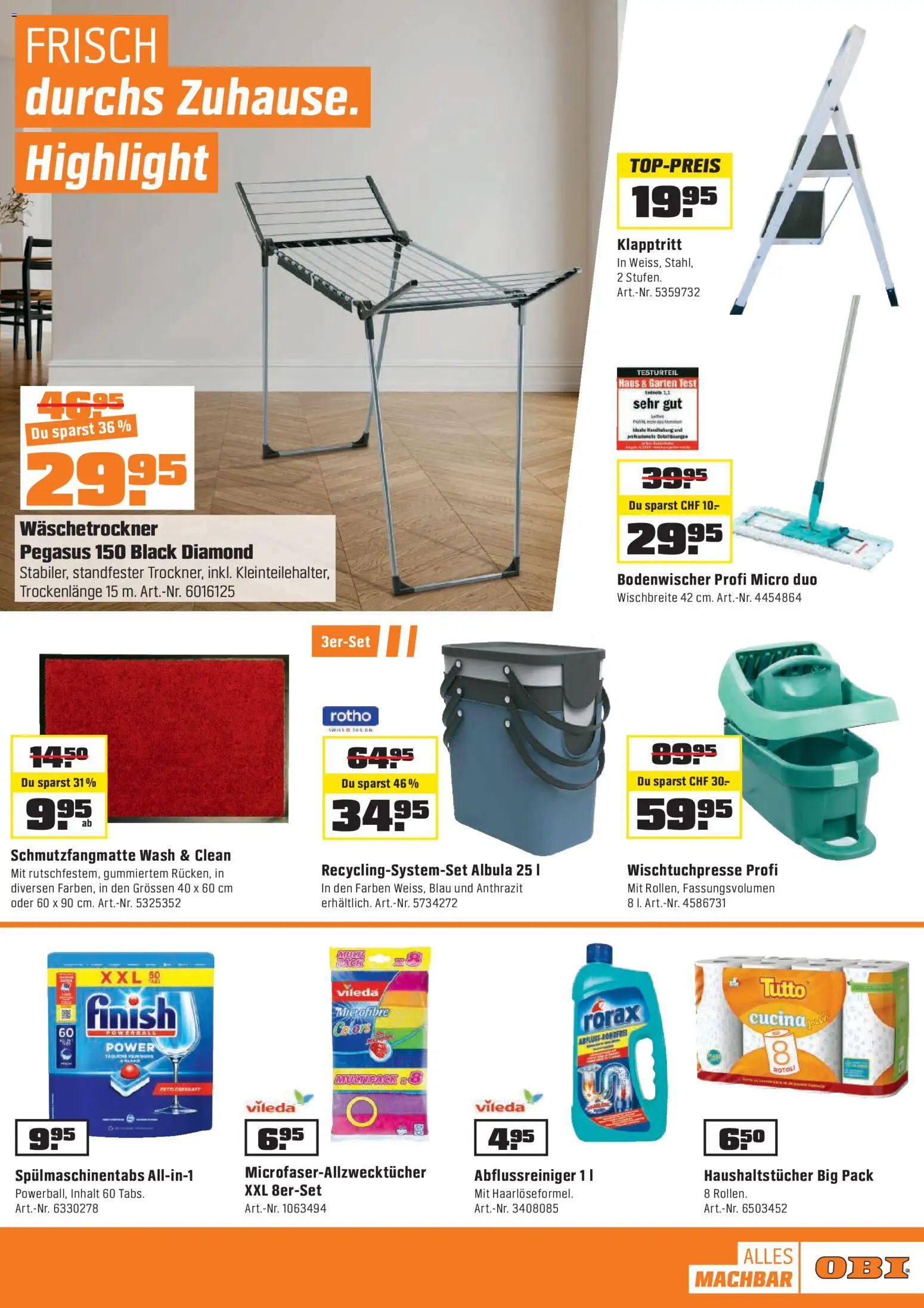 OBI Aktionen – gültig ab 10.01.2026 | Seite: 9 | Produkte: Schmutzfangmatte, Spülmaschinentabs