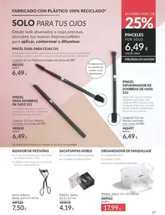 Vista previa Catálogo AVON campaña 1 válido desde el 01.01.2026 | Página: 67 | Productos: Sombra, Organizador, Sacapuntas, Sombra de ojos