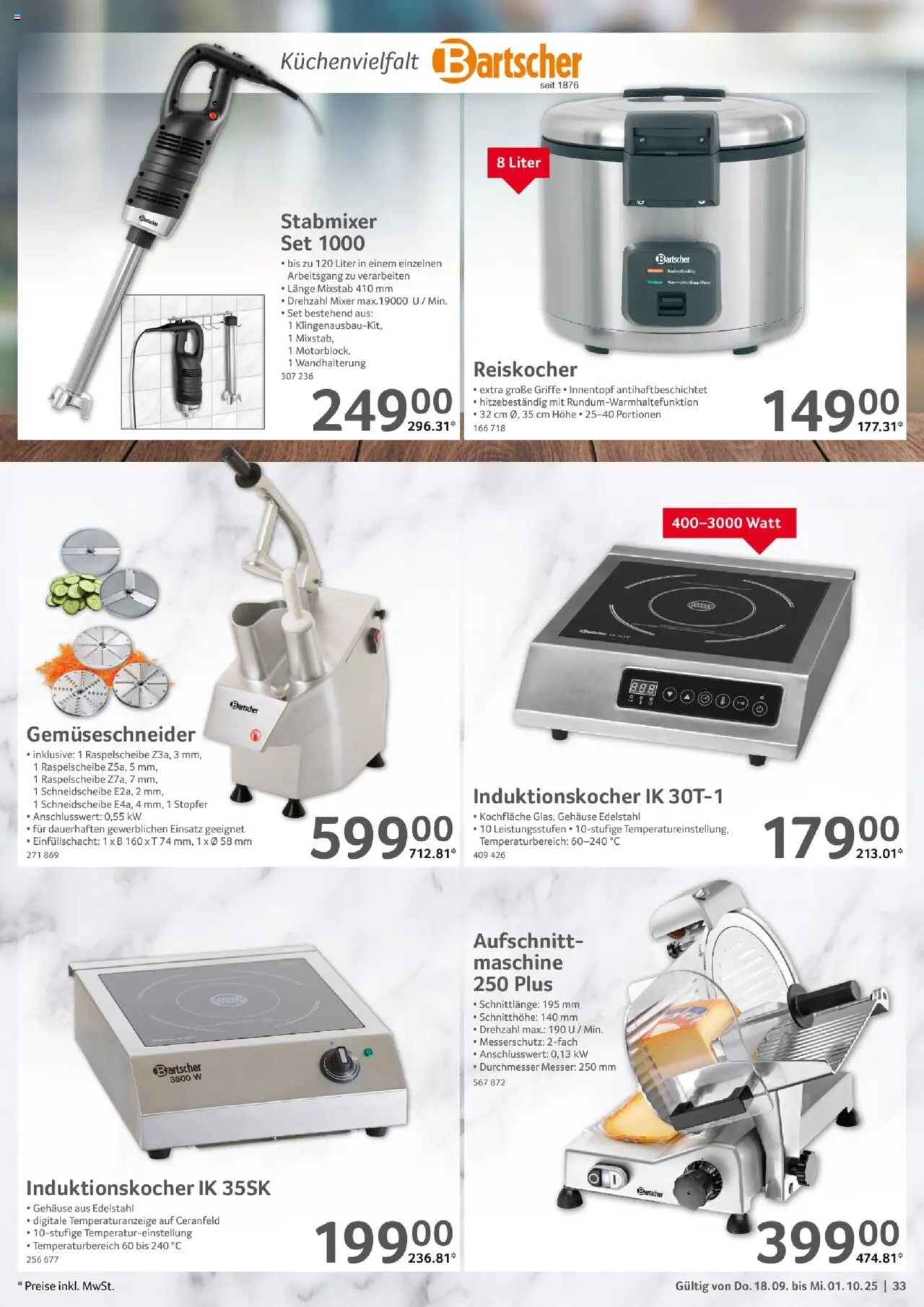 Selgros Gastronomie – gültig ab 18.09.2025 | Seite: 33 | Produkte: Mixer, Mixstab, Stabmixer