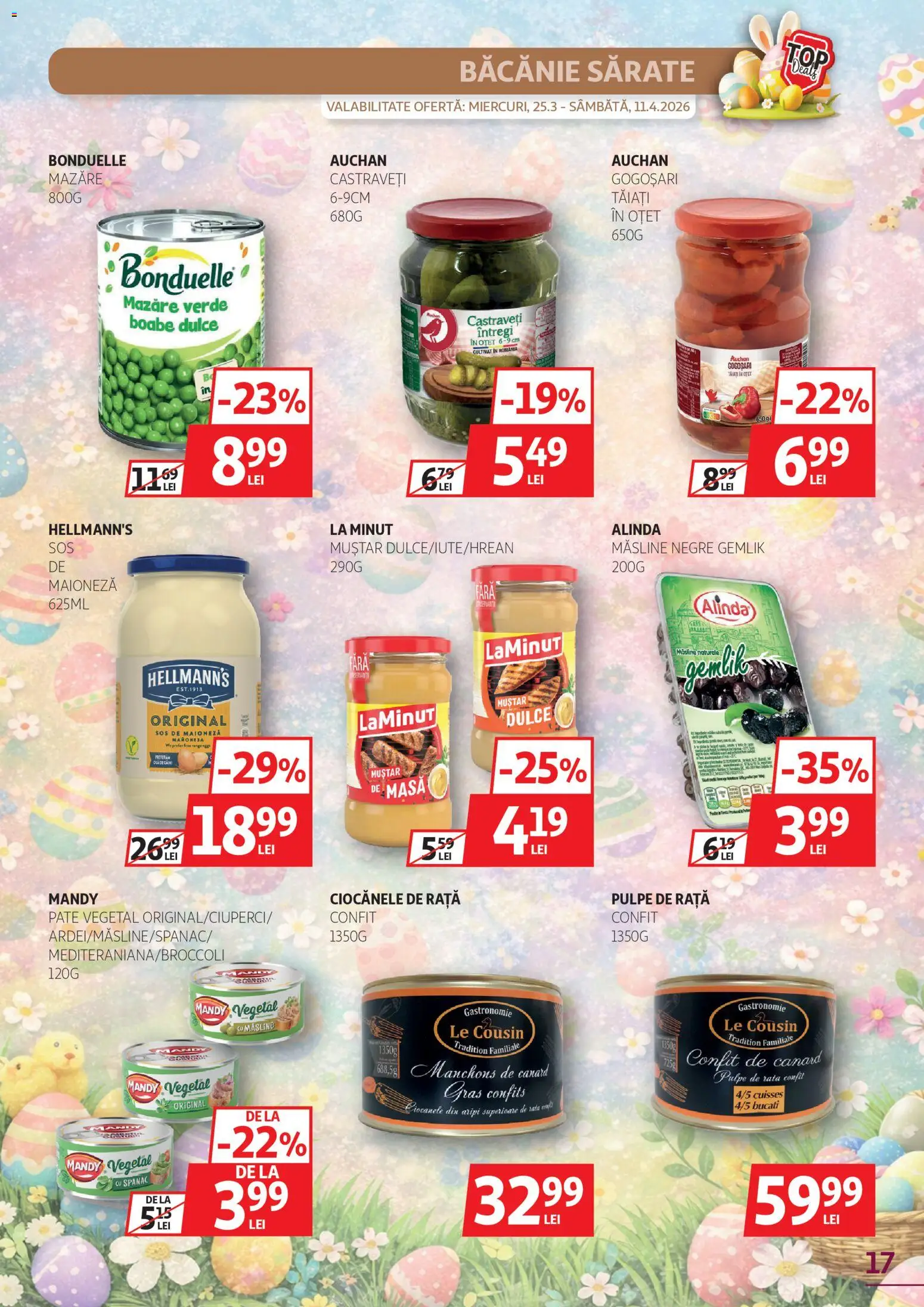 Noul catalog Auchan – valabil de la 25.03.2026 | Pagină: 17 | Produse: Masă, Oțet, Maioneză, Sos