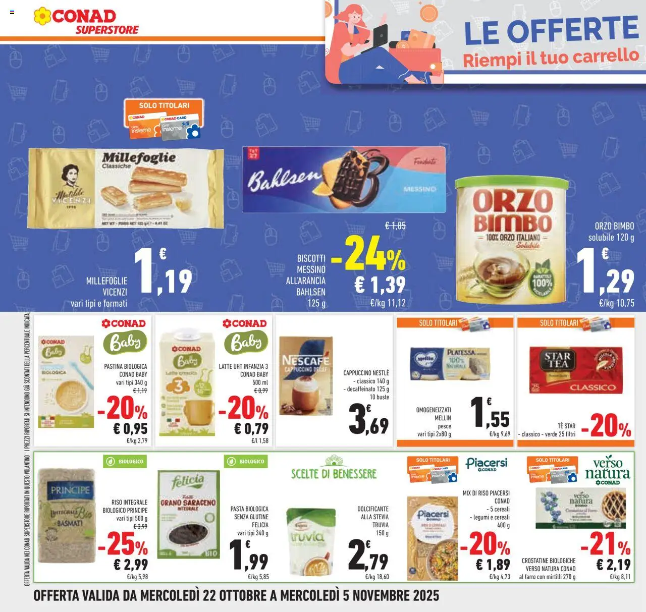 Volantino Conad del 22.10.2025 | Pagina: 46 | Prodotti: Dolcificante, Stevia, Riso, Cereali