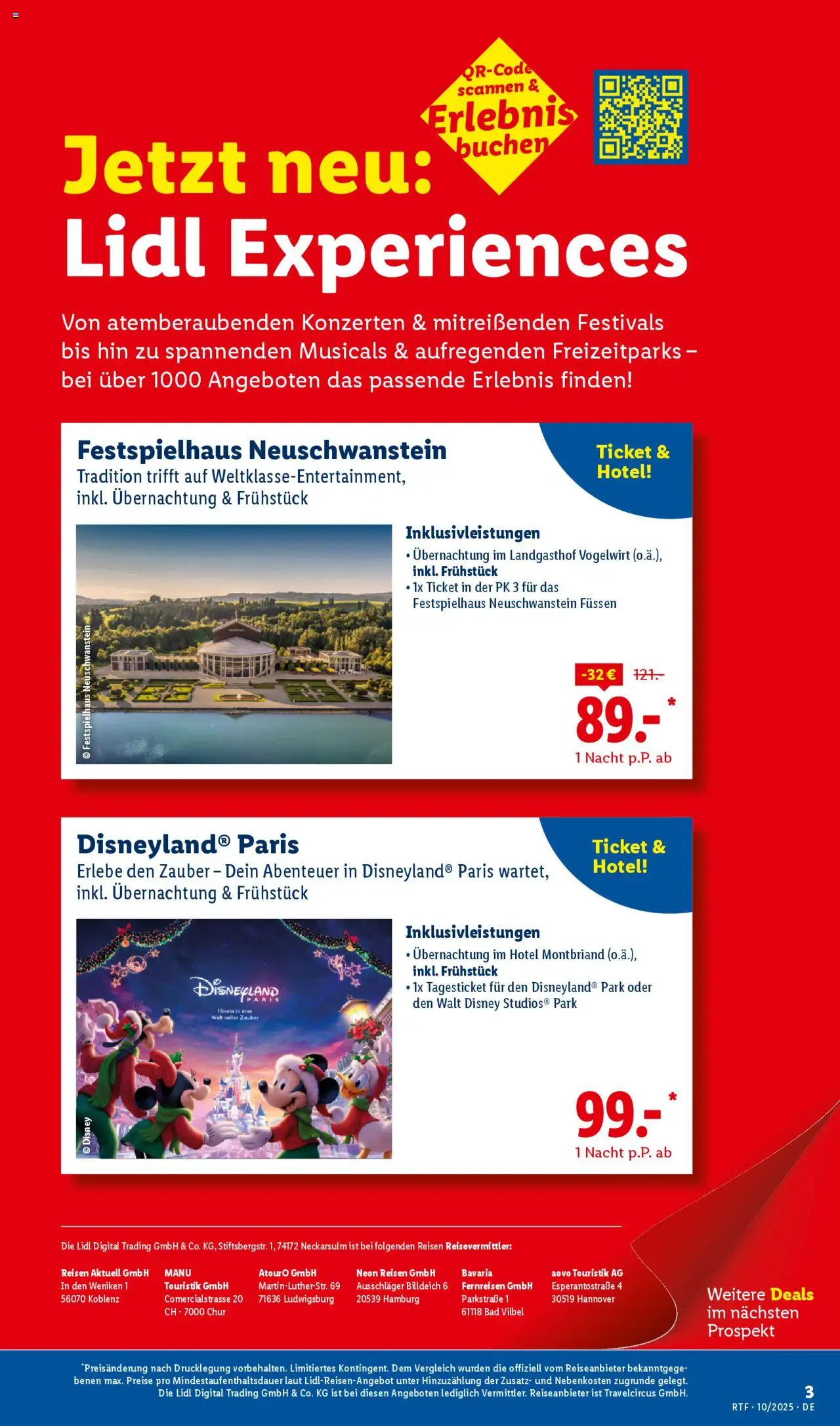 Lidl Reisen Oktober/November Reise-Highlights – gültig ab 13.10.2025 | Seite: 3 | Produkte: Bad