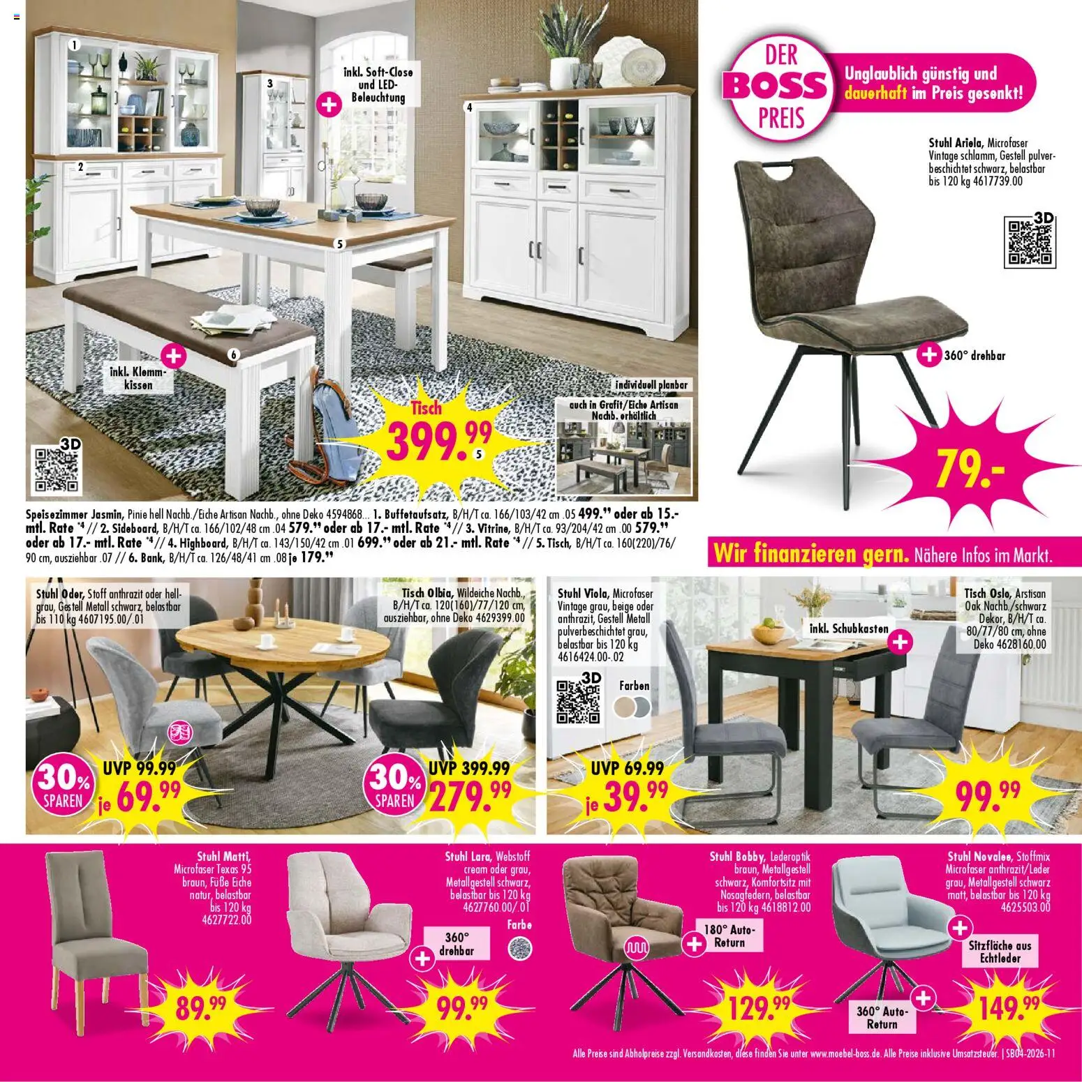 SB Möbel Boss Prospekt 	 – gültig ab 17.01.2026 | Seite: 11 | Produkte: Kissen, Tisch, Stuhl