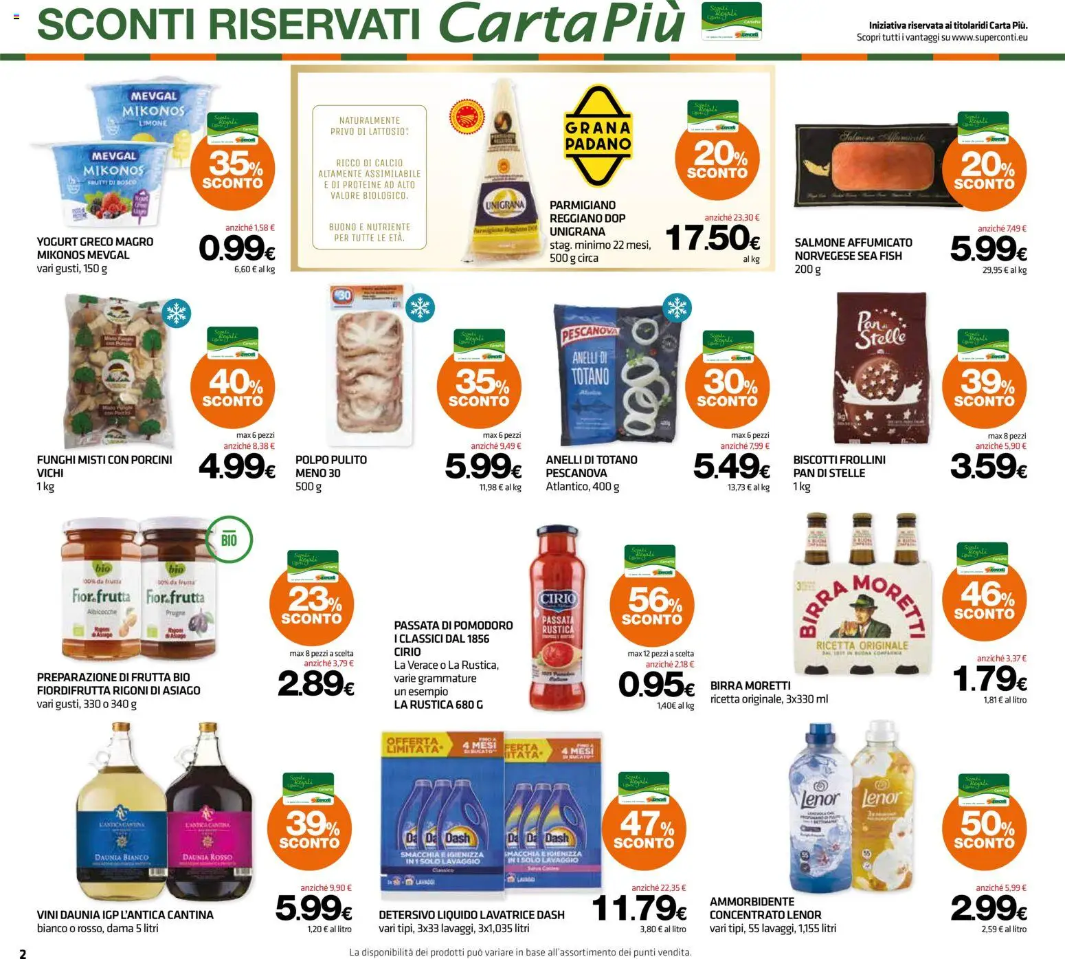 Volantino Superconti del 26.02.2026 | Pagina: 2 | Prodotti: Ammorbidente, Albicocche, Parmigiano, Totano
