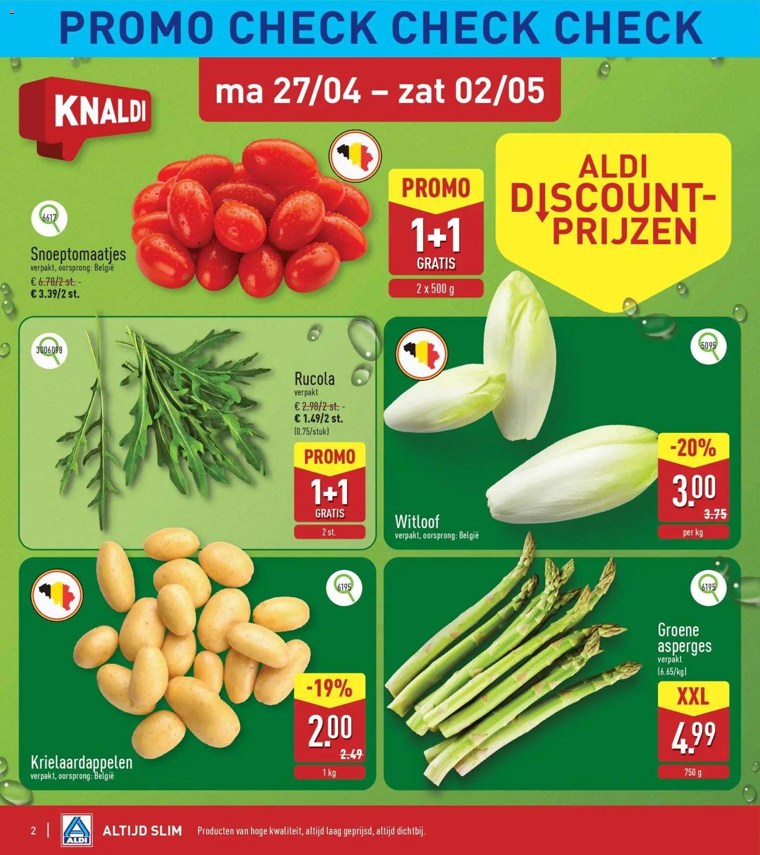 {H1} | Pagina: 2 | Producten: Asperges, Rucola