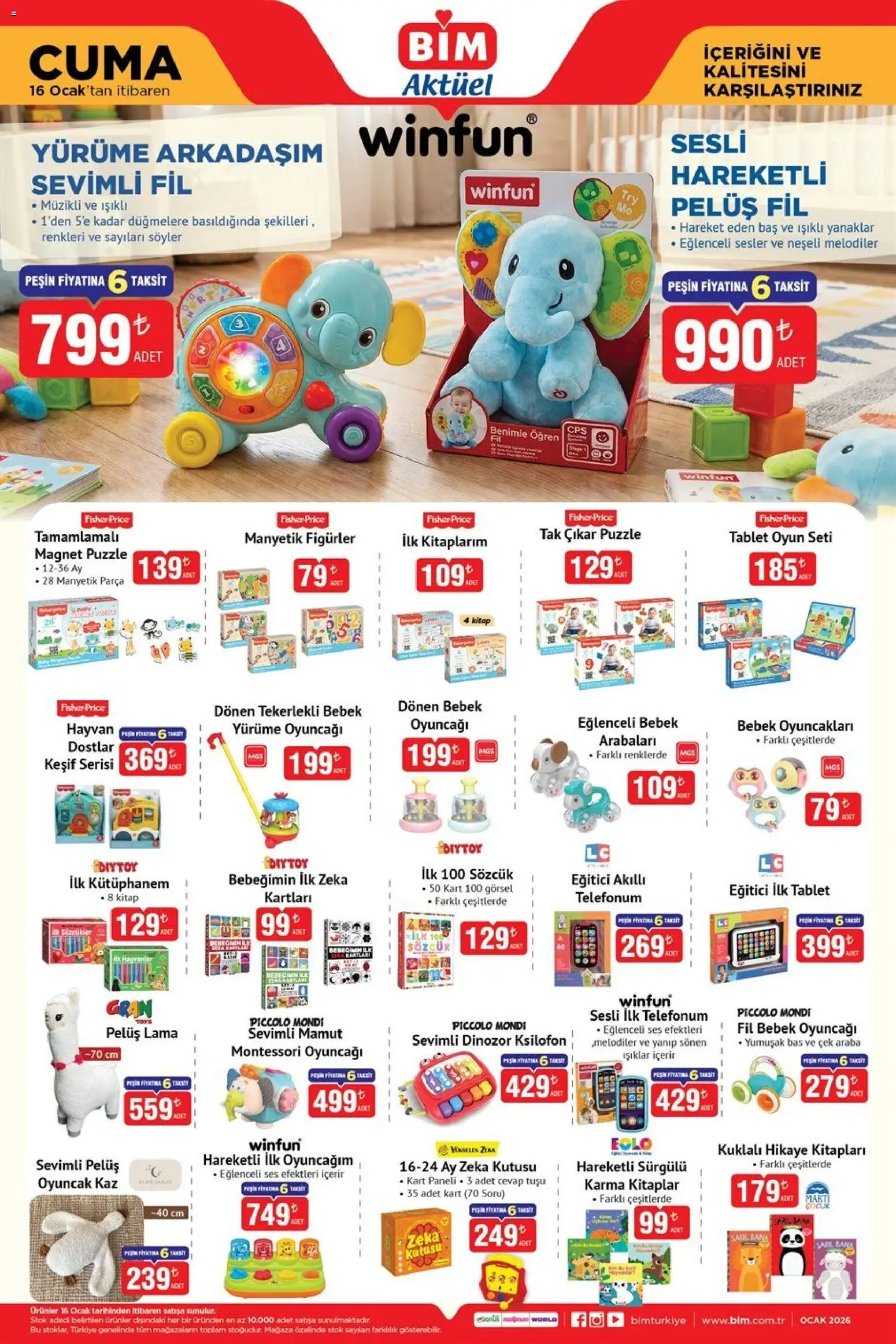 BİM Katalog Cuma - 16.01.2026 tarihinden itibaren geçerlidir | Sayfa: 2 | Ürünler: Elma, Tablet, Ses, Ocak
