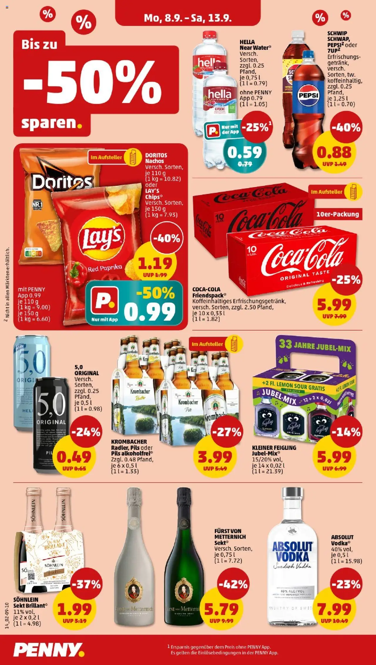 Penny Nordrhein - Westfalen – gültig ab 08.09.2025 | Seite: 14 | Produkte: Kleiner feigling, Pils, Krombacher, Pepsi