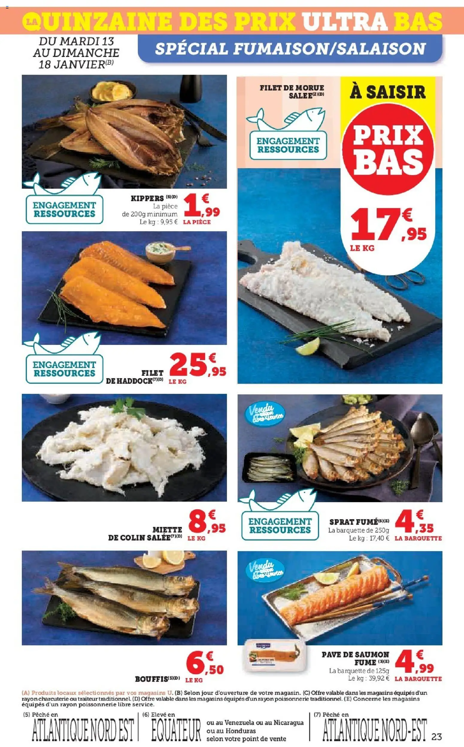 {H1} | Page: 23 | Produits: Pavé de saumon, Poissonnerie, Morue, Saumon