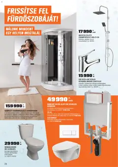 OBI akciós újság - amely érvényes a következő dátumtól: 03.03.2026 | Oldal: 28 | Termékek: Zuhanykabin, Hidromasszázs zuhanykabin, WC, Ajtók