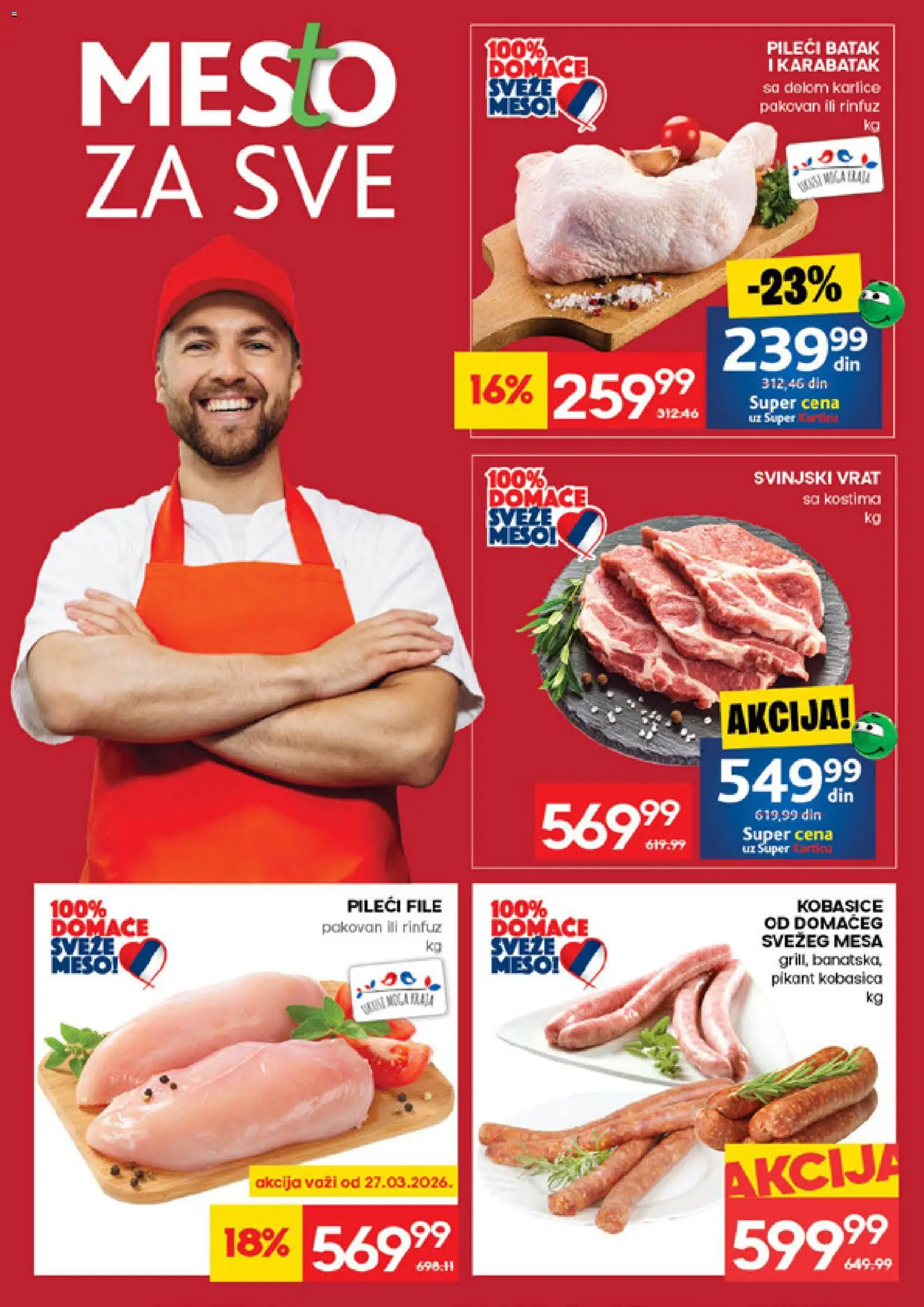 Roda katalog - važi od 26.03.2026 | Strana: 4 | Proizvode: Pileći file, Svinjski vrat, Pileći batak, Kobasica