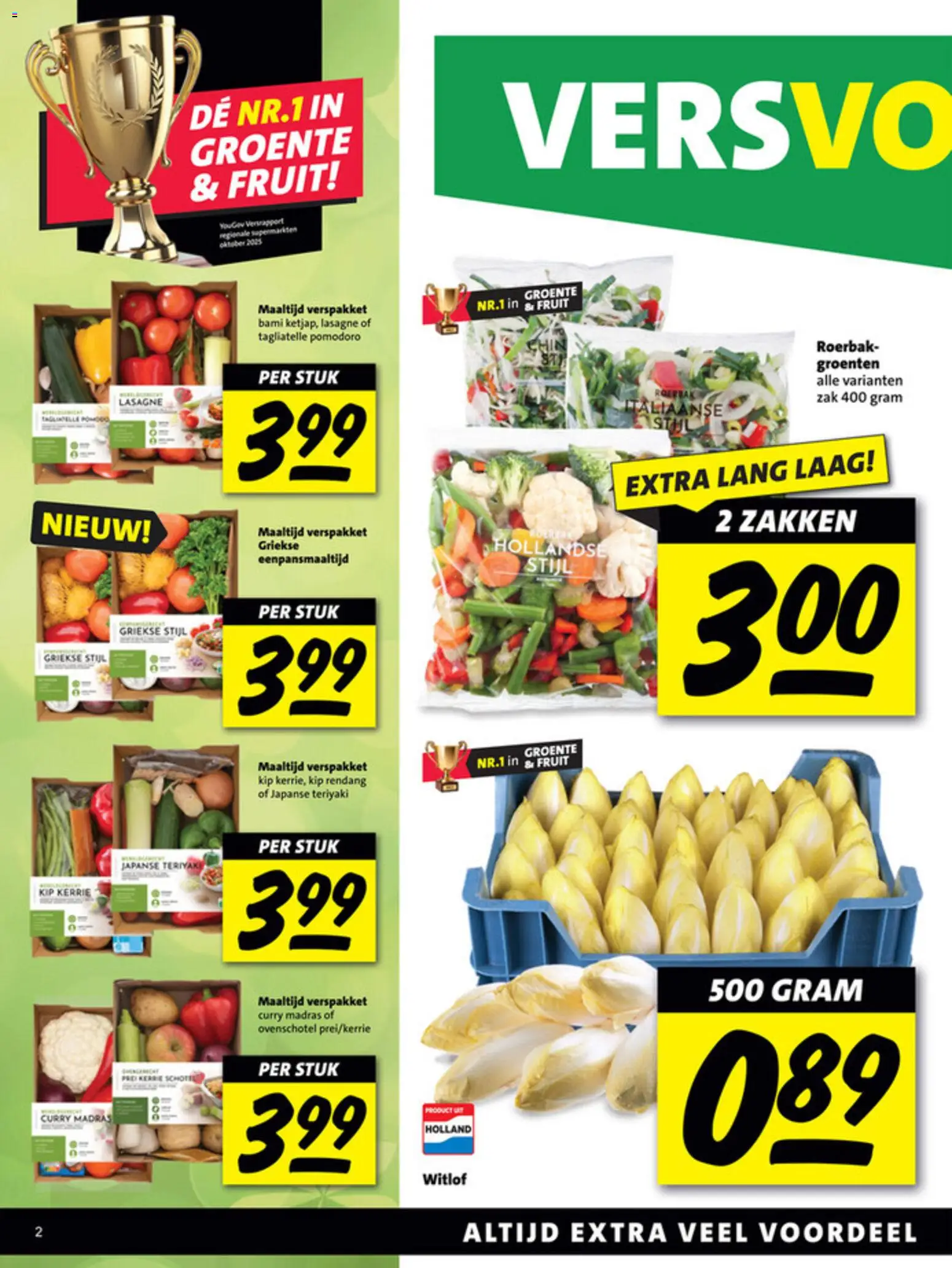 {H1} | Pagina: 2 | Producten: Lasagne, Zak, Fruit, Kip