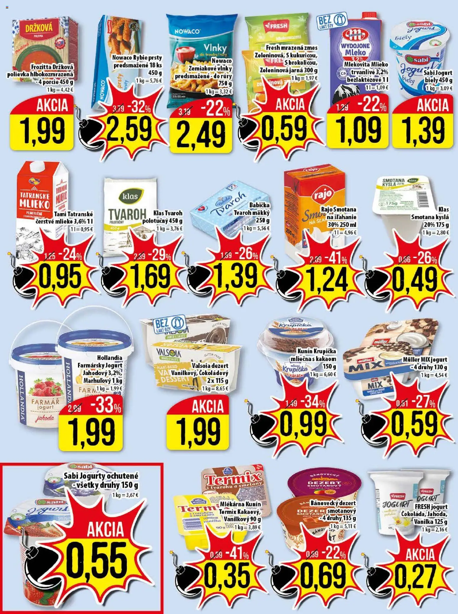 Nové Klas akcie – leták je platný od 16.02.2026 | Strana: 8 | Produkty: Mlieko, Jogurt, Smotana, Tvaroh