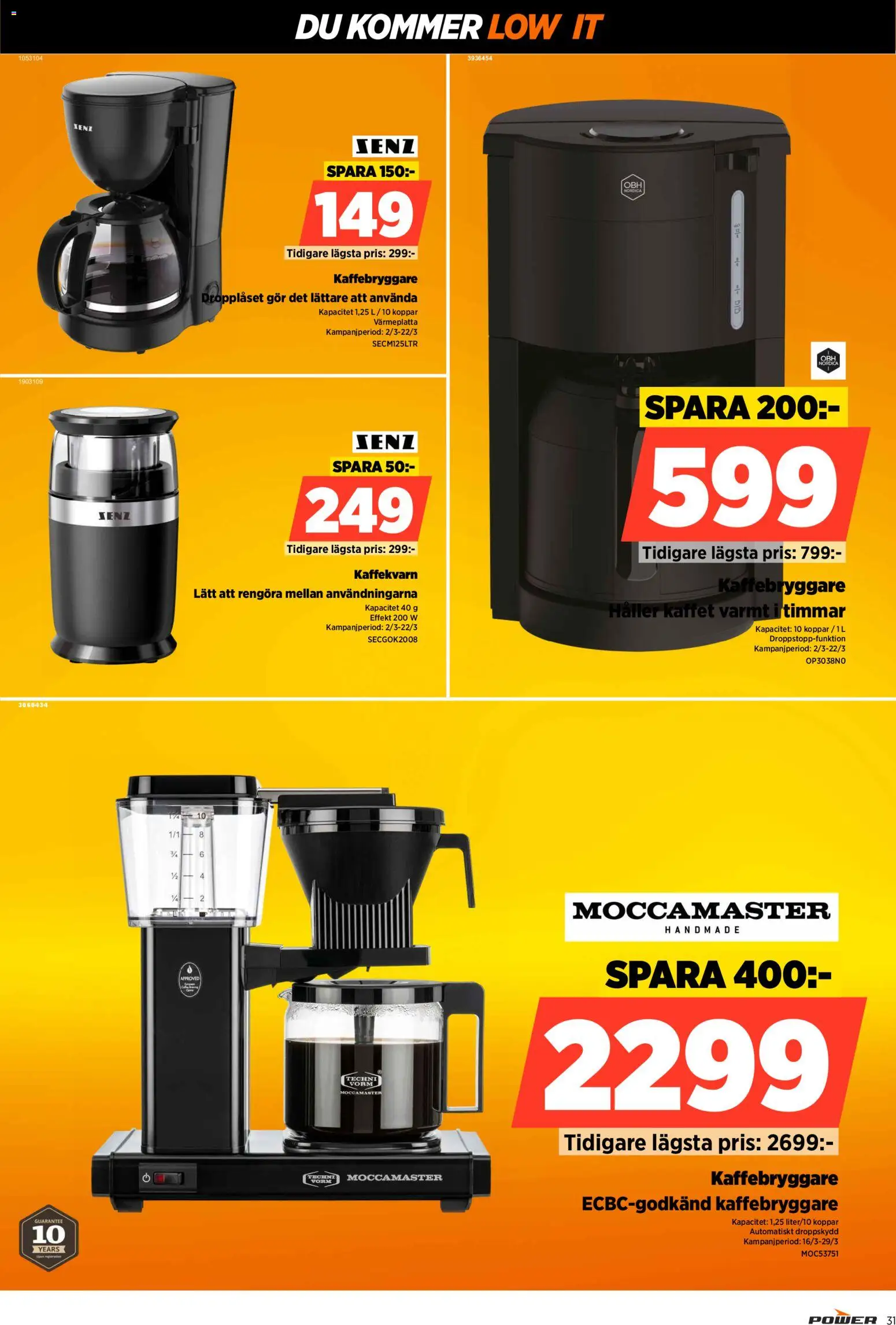Power reklamblad aktuell från 09.03.2026 | Sida: 31 | Produkter: Kaffebryggare