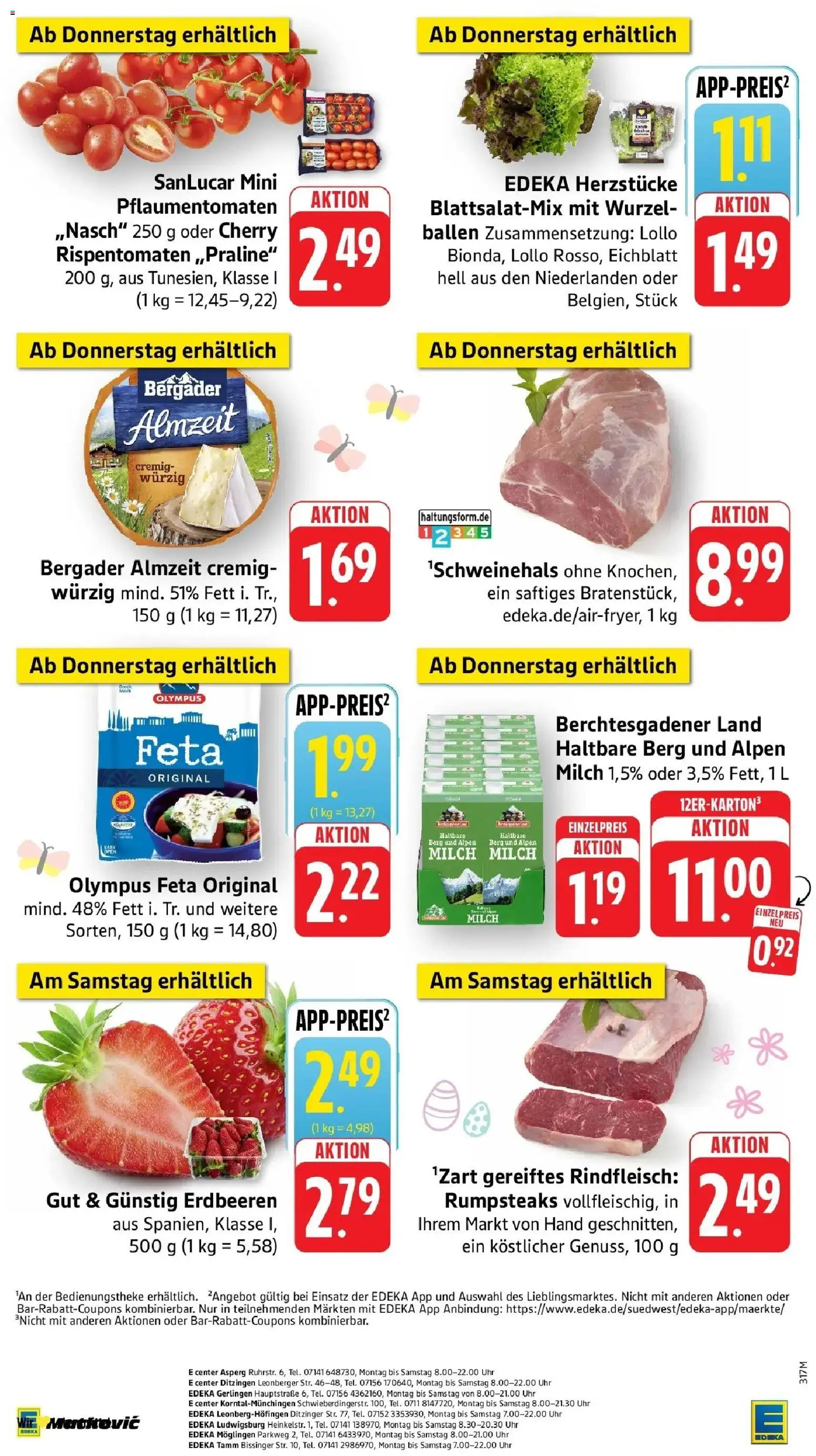 E center Prospekt Ditzingen	 – gültig ab 23.03.2026 | Seite: 44 | Produkte: Feta, Milch, Rindfleisch, Uhr