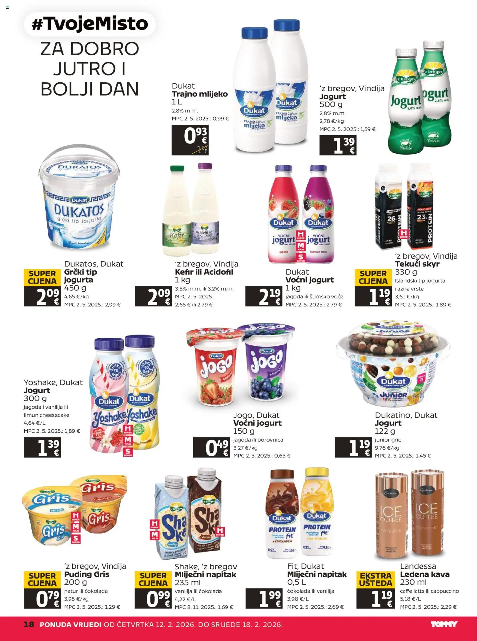 Tommy katalog | vrijedi od 12.02.2026 | Stranica: 18 | Proizvodi: Vindija, Šumsko voće, Borovnica, Cappuccino