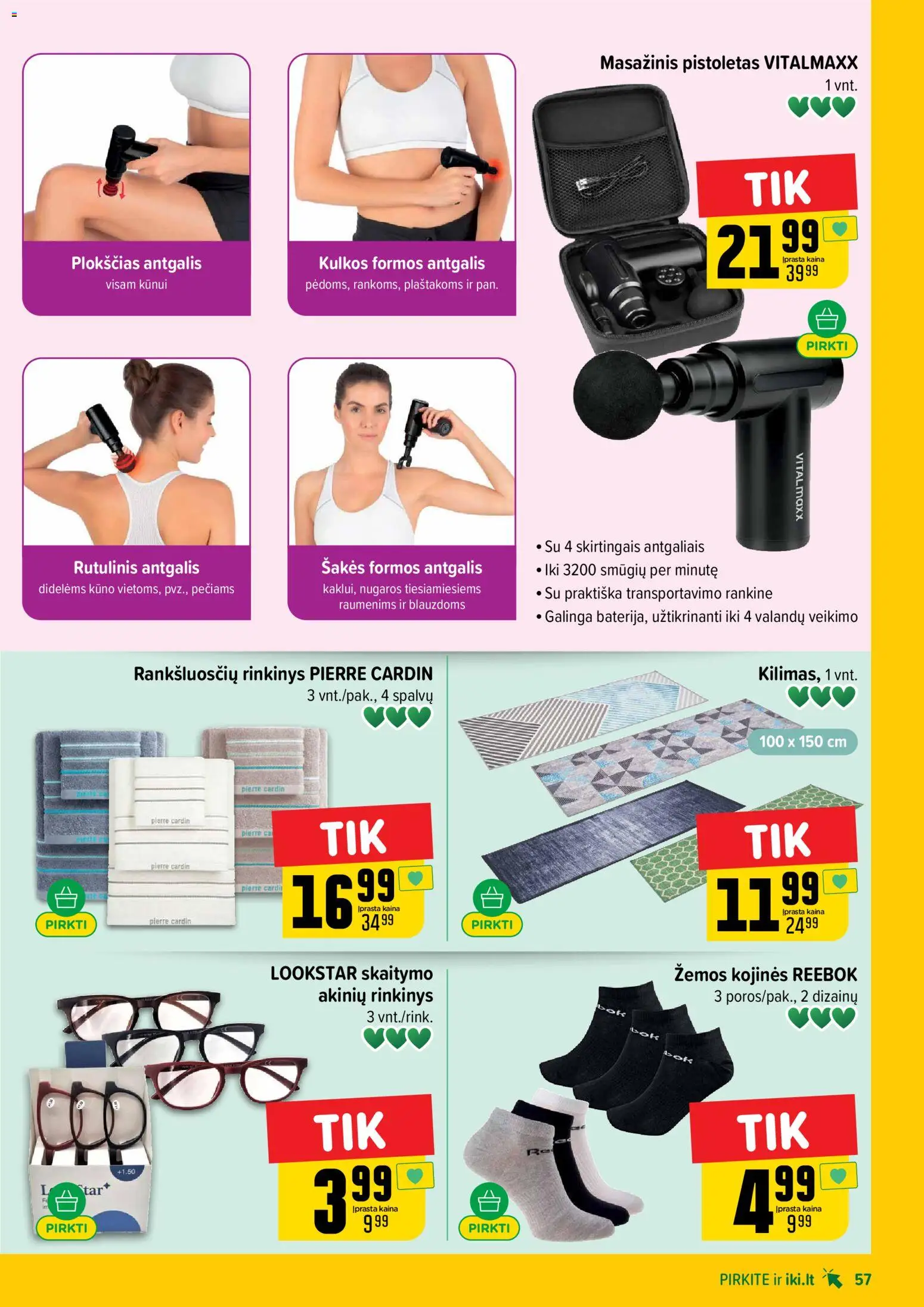 IKI akcijos nuo 06.04.2026 | Puslapis: 57 | Prekių: Kojinės, Rankinė