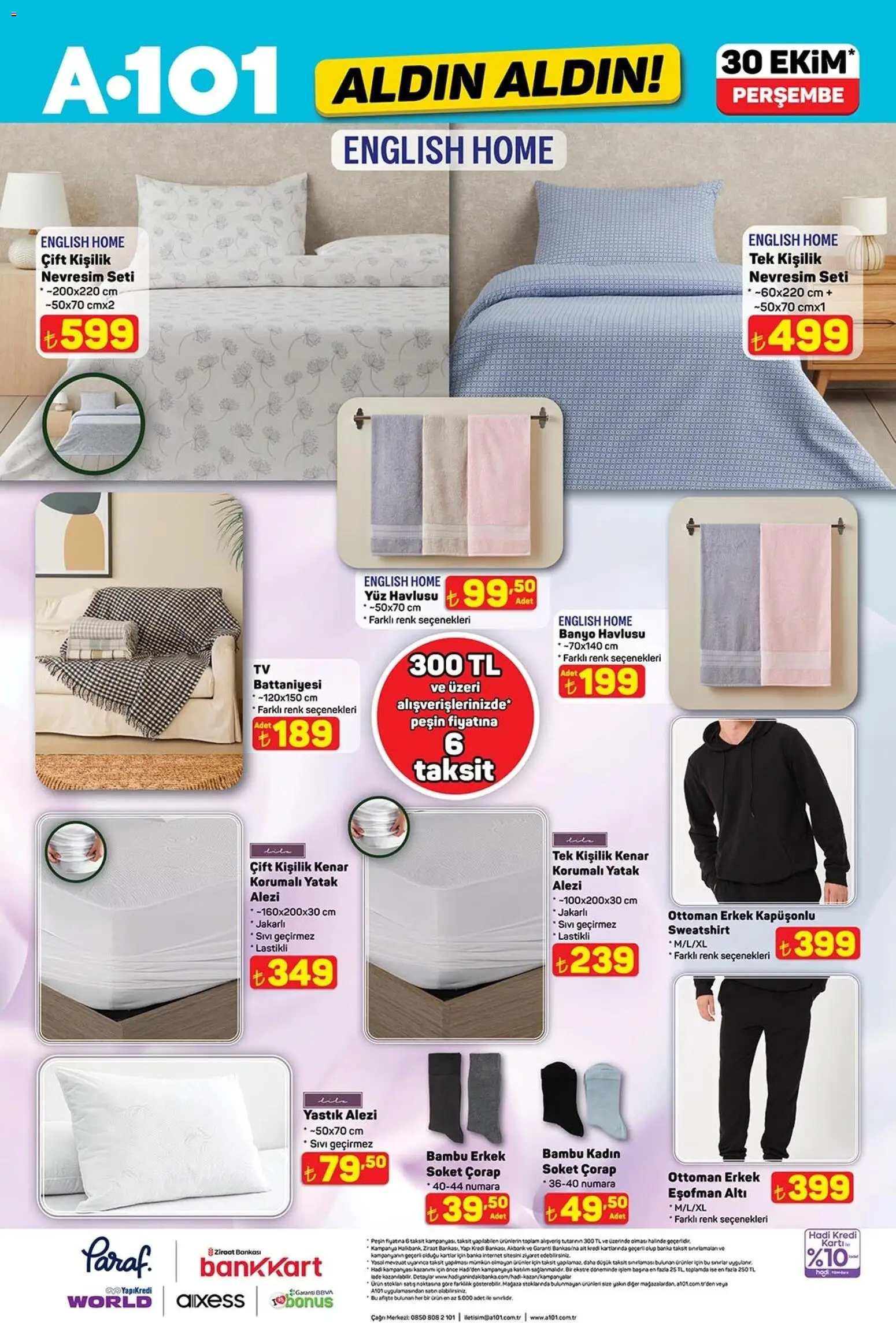 A101 Katalog Aldın Aldın - 30.10.2025 tarihinden itibaren geçerlidir | Sayfa: 13 | Ürünler: Yatak, Banyo, Çorap, Yüz havlusu