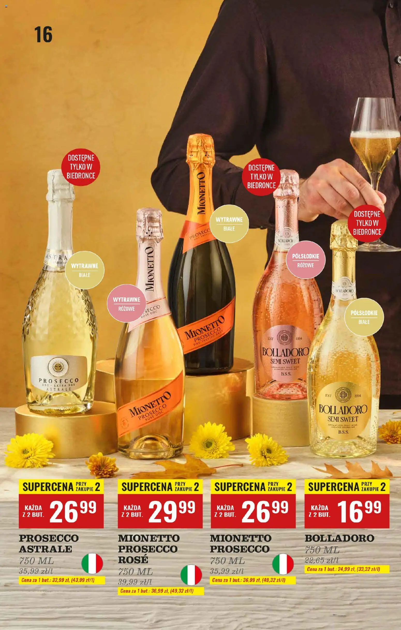 Biedronka gazetka - Czas na toast od 03.11.2025 | Strona: 16 | Produkty: Mionetto prosecco, Prosecco